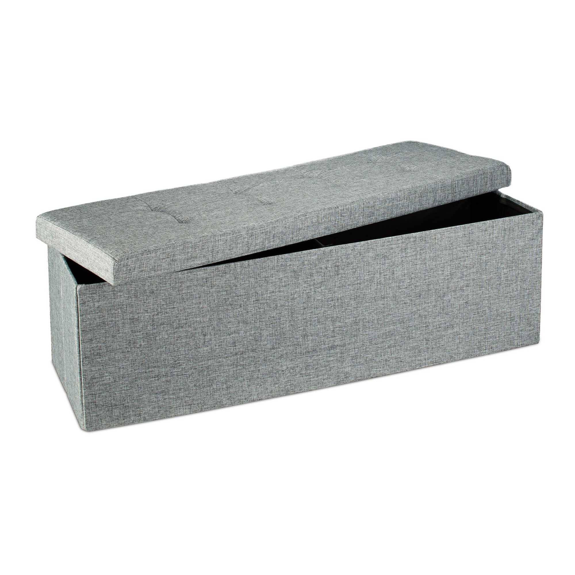Collapsible storage bench linen fabric