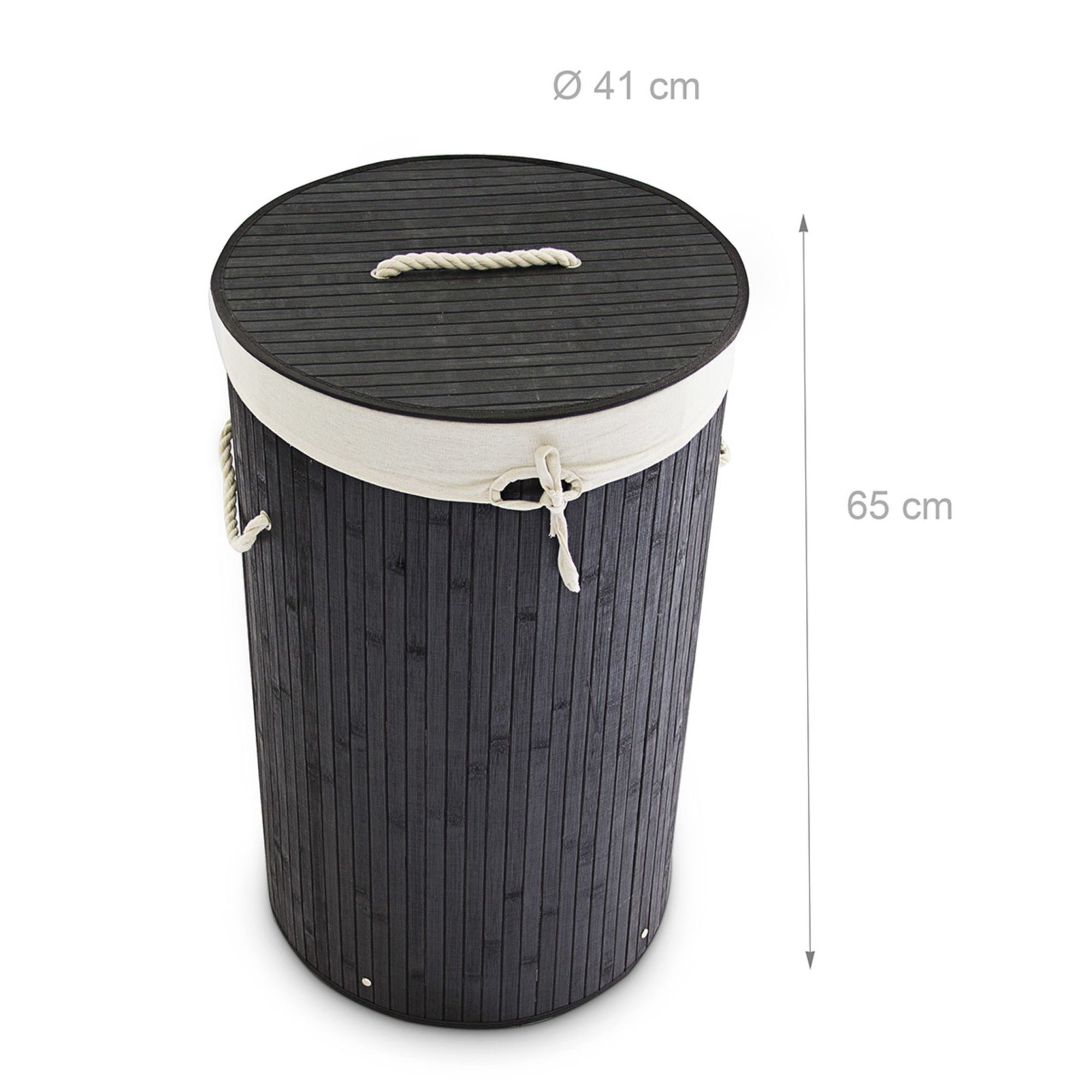 Cesto de roupa suja redondo de bambu