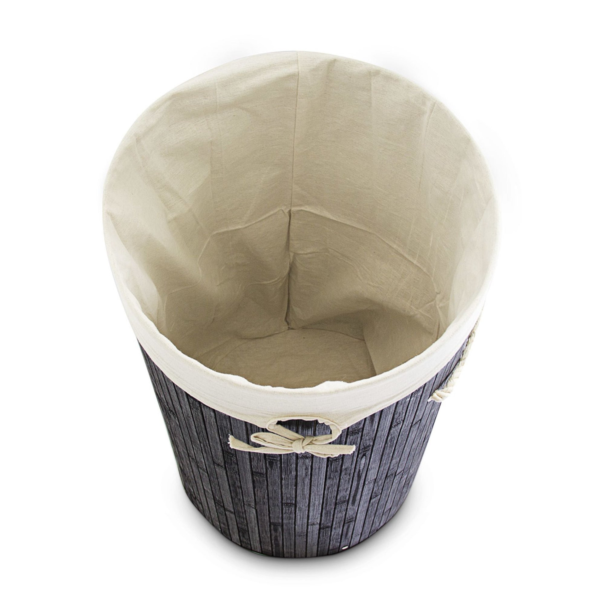 Cesto de roupa suja redondo de bambu