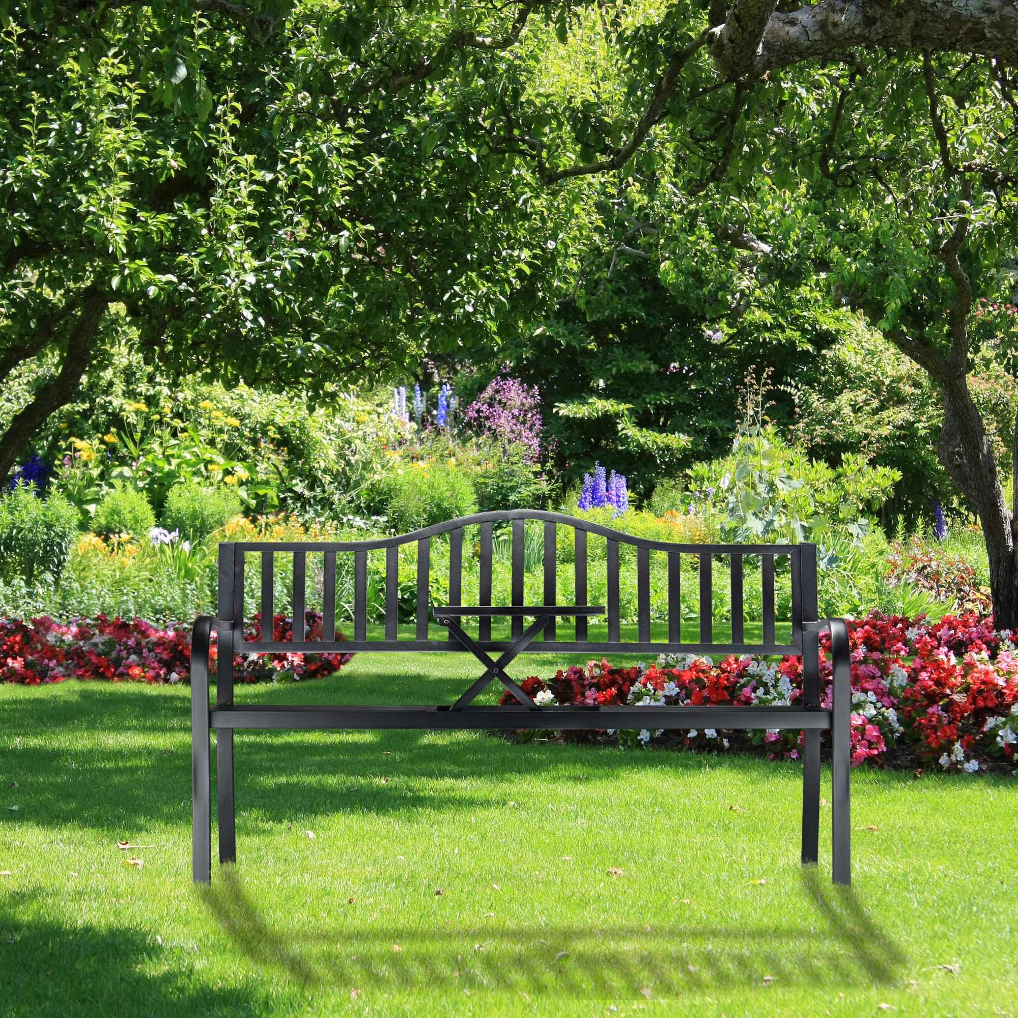 Banco de jardín con mesa integrada