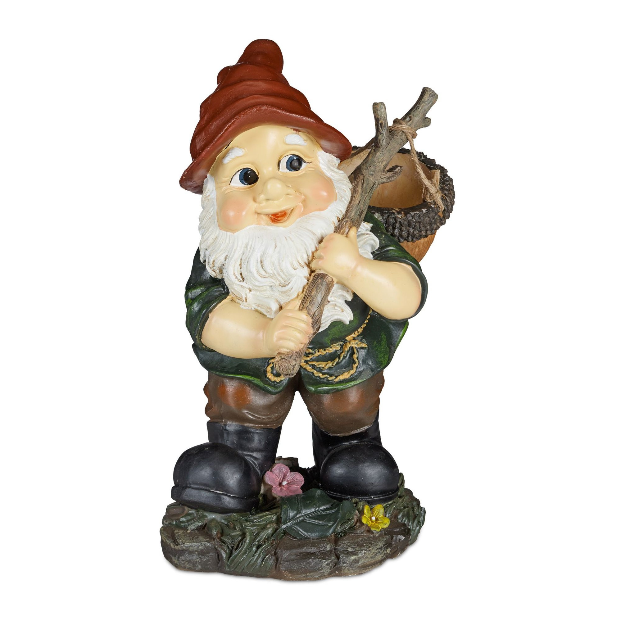Tuinkabouter met eikelmandje
