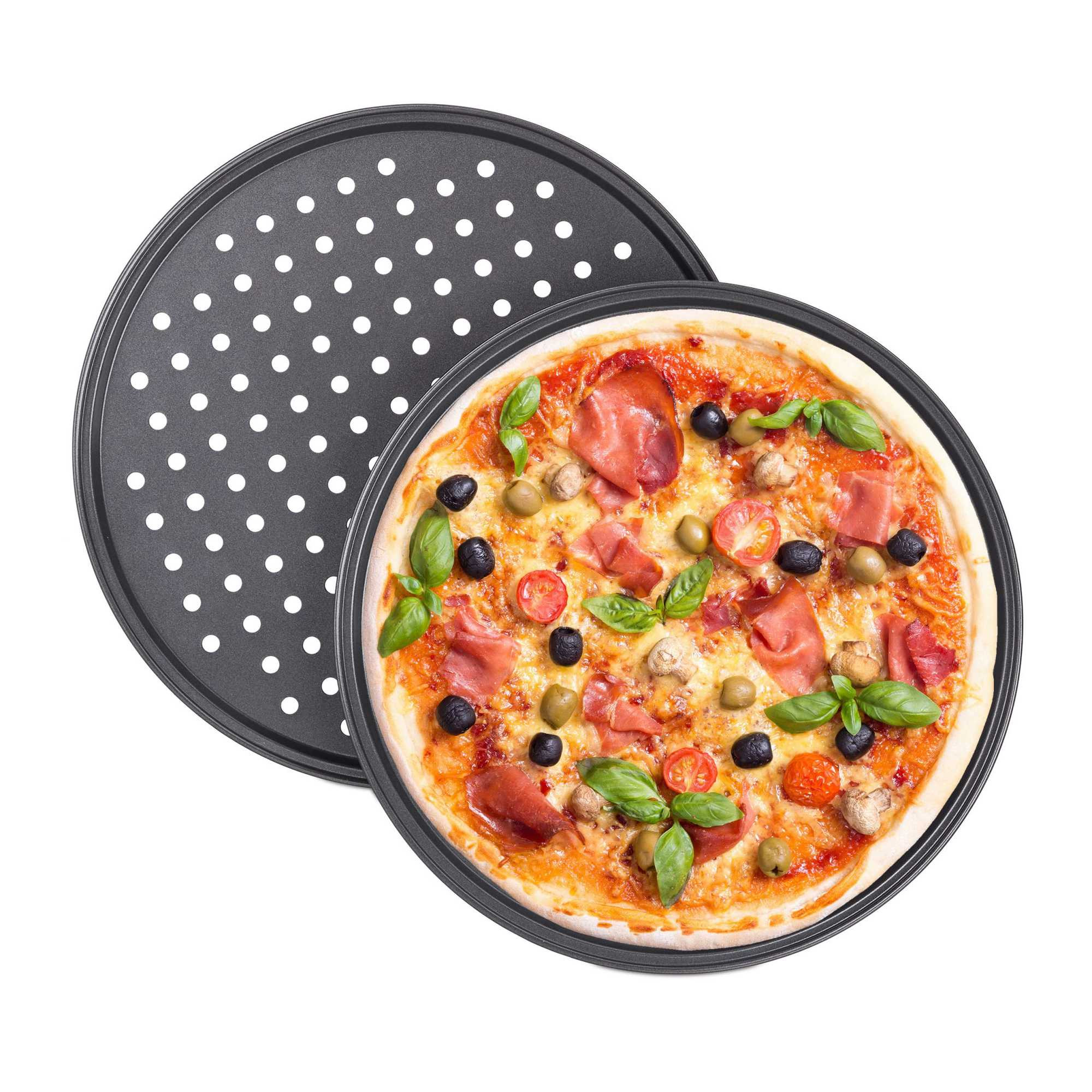 2 peças. panelas de pizza redondas