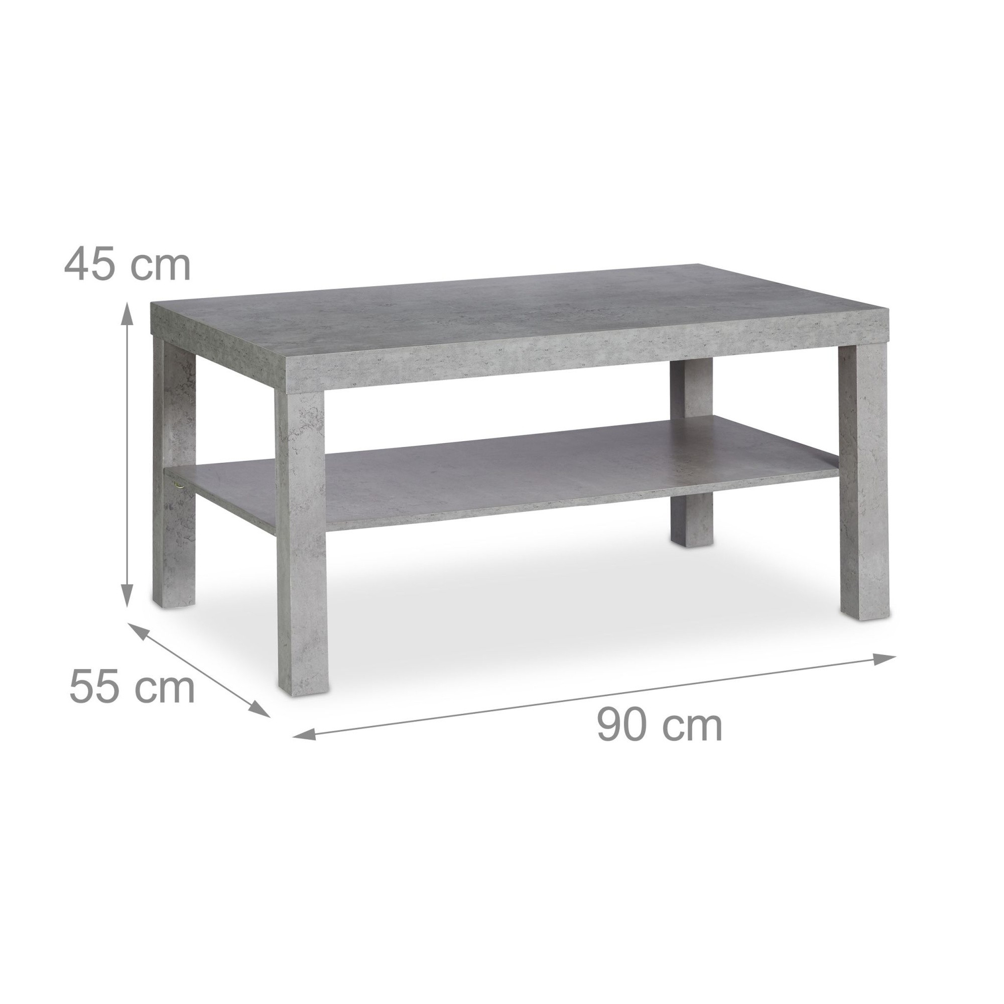 Table basse aspect béton