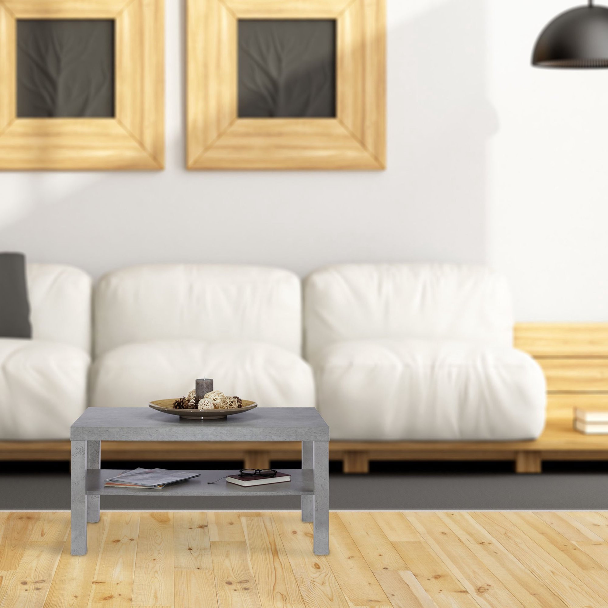 Table basse aspect béton