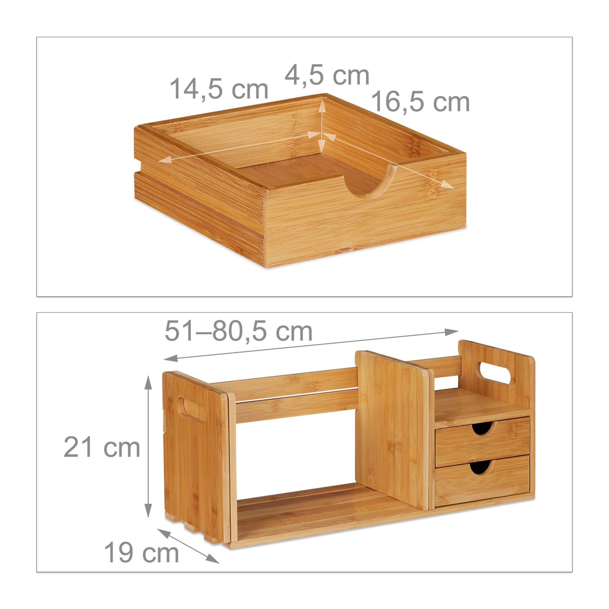 Rangement de bureau en bambou