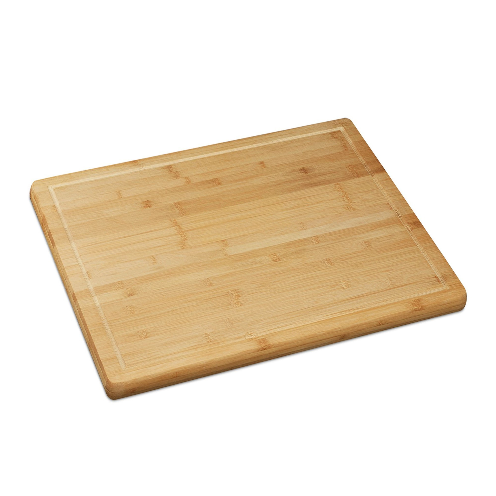 Tabla de cortar de bambú con muesca.