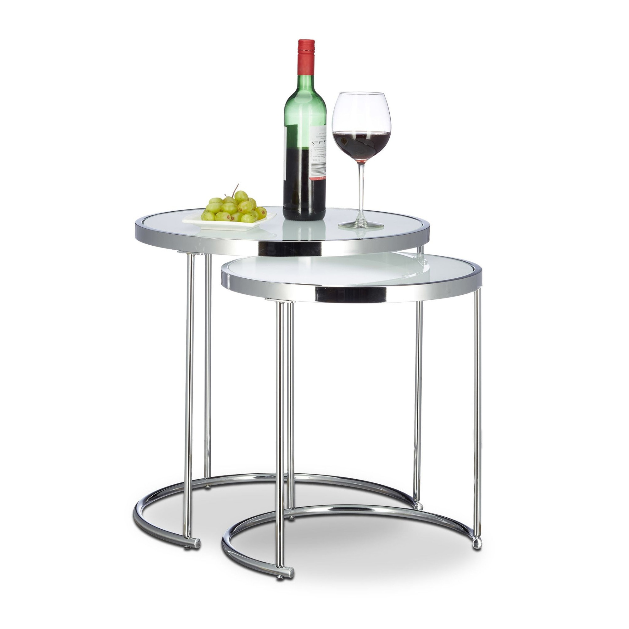 Table d'appoint ronde en argent