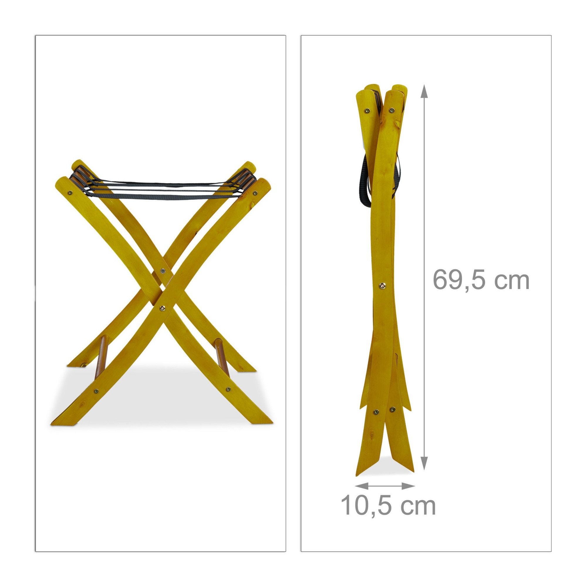 Support de valise pliable en bois