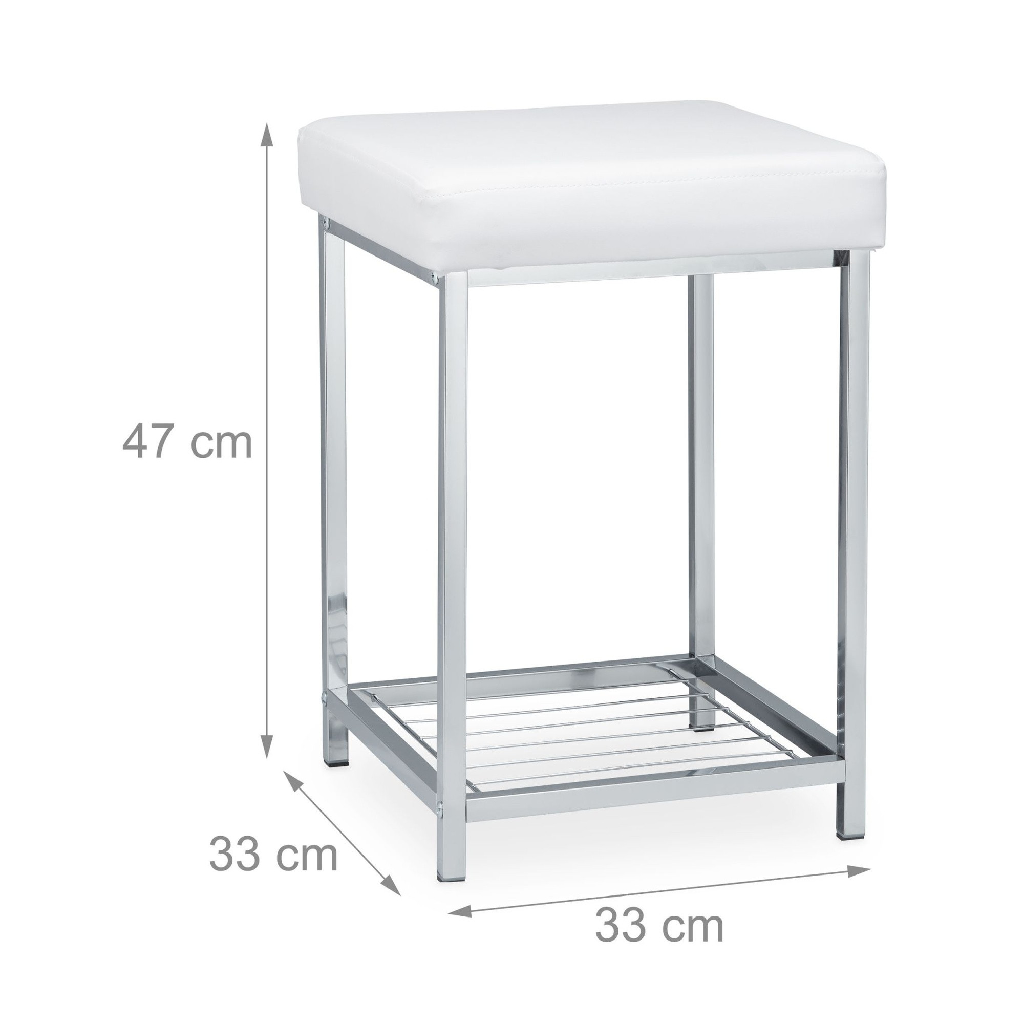 Weißer Hocker mit Stauraum