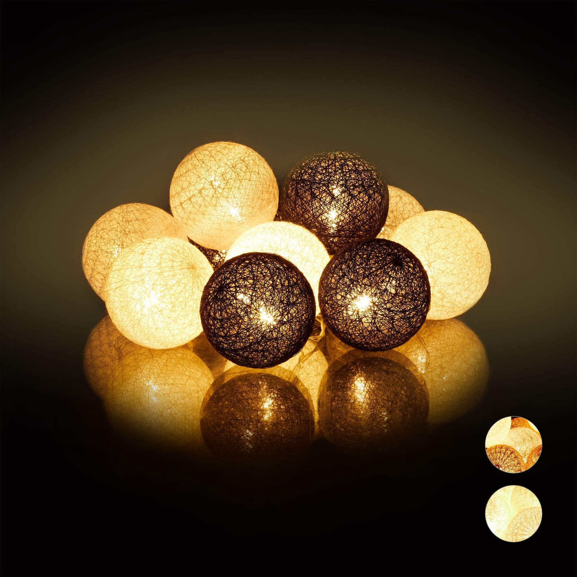 Cadena de luces LED con 10 bolas