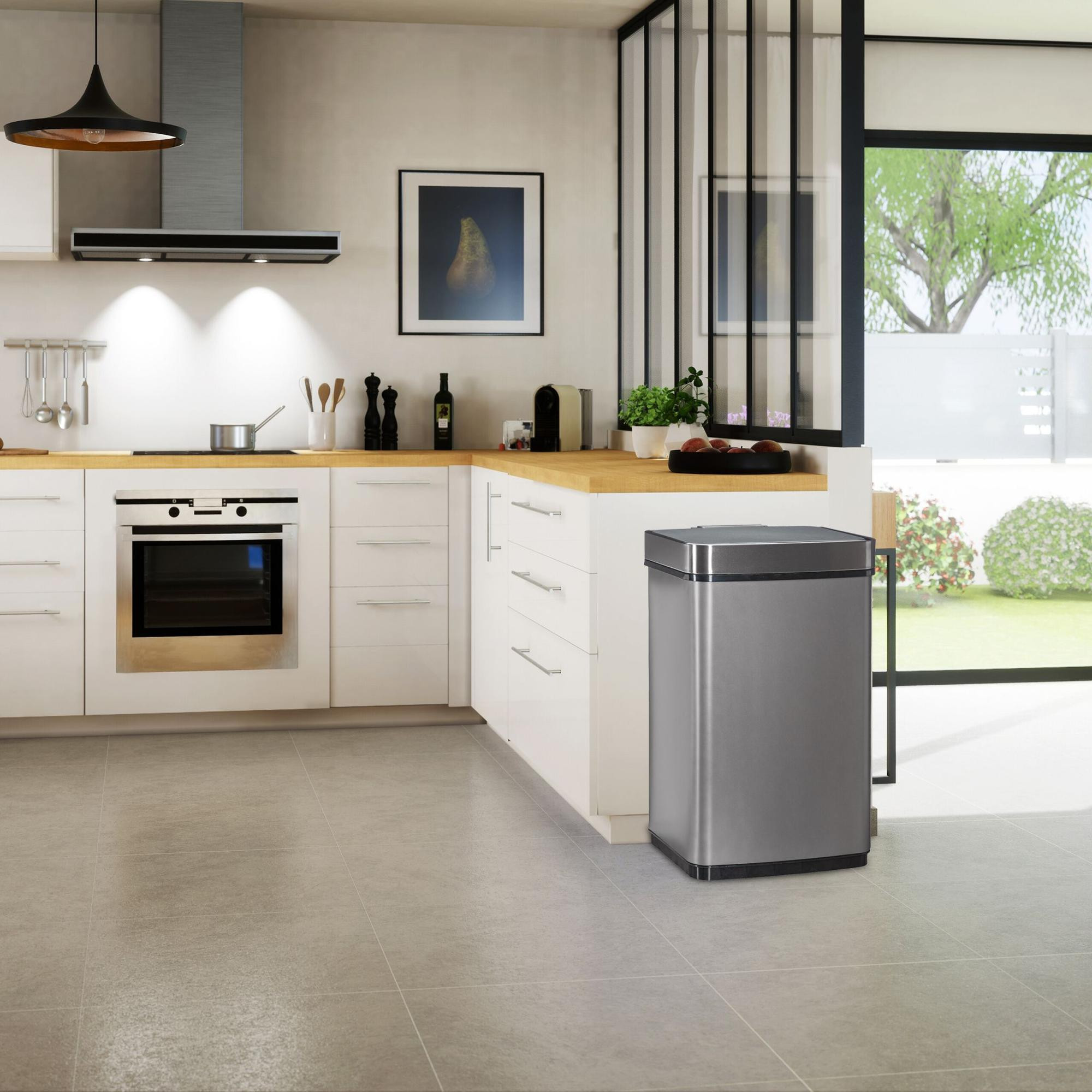 Cubo de basura con sensor, 60 litros
