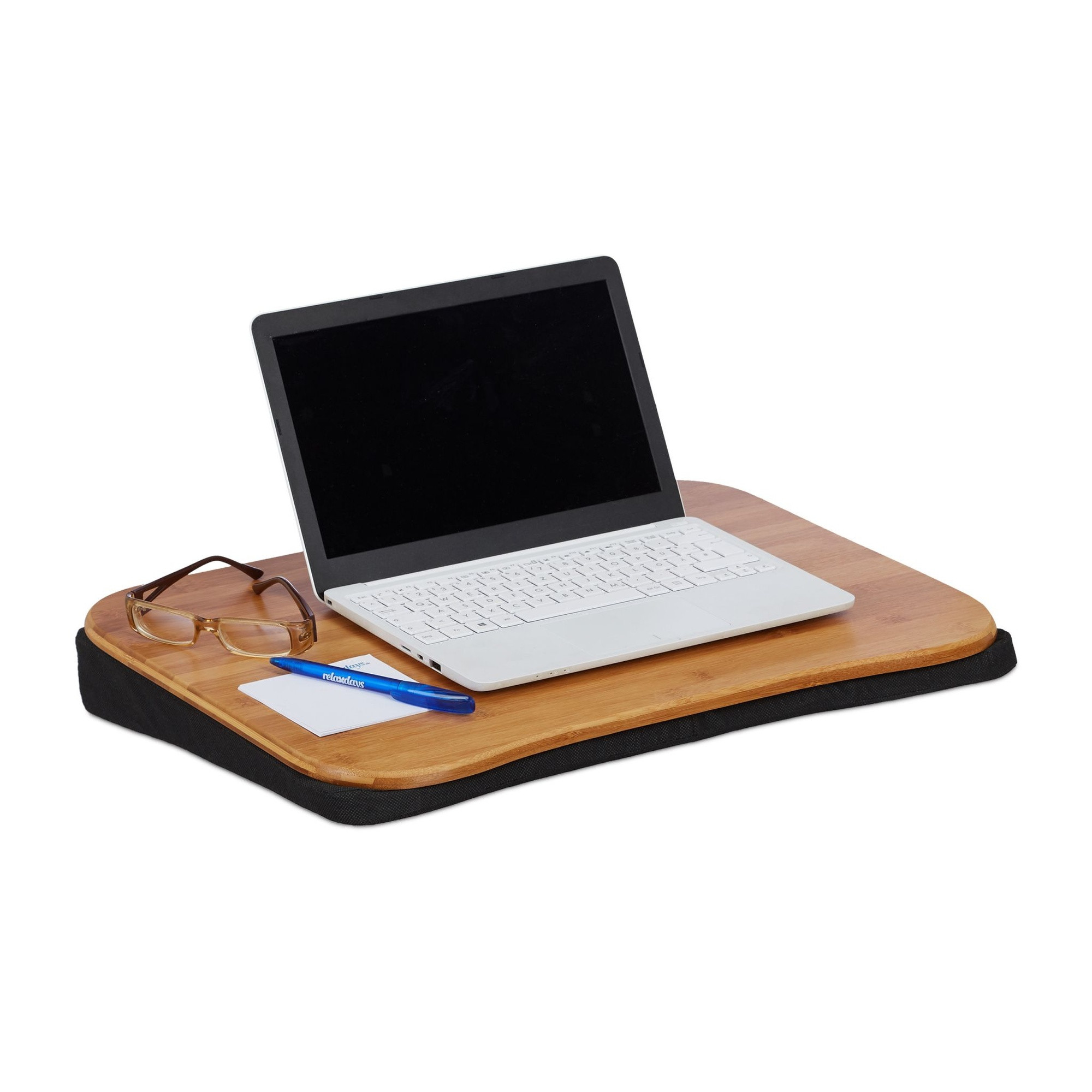 Almofada para laptop em bambu