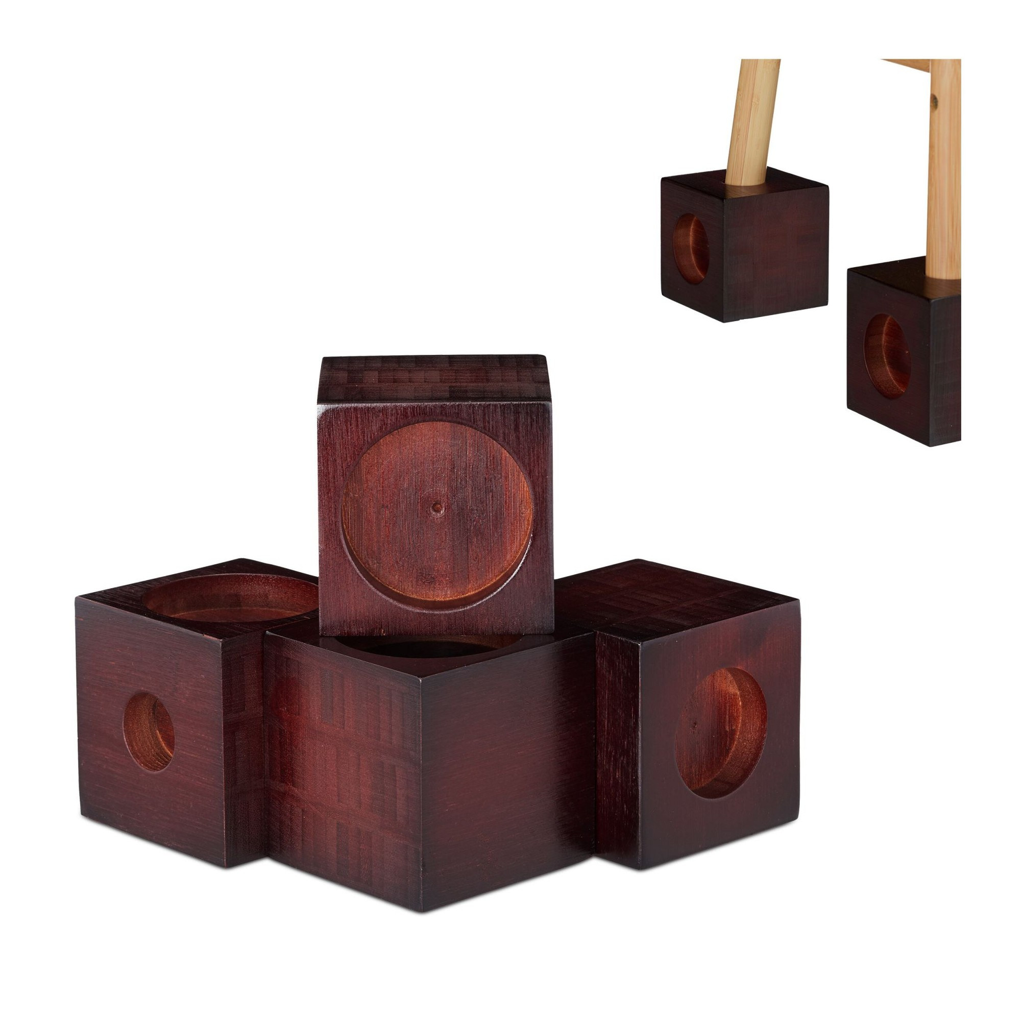 Möbelerhöhung Bambus 4er Set
