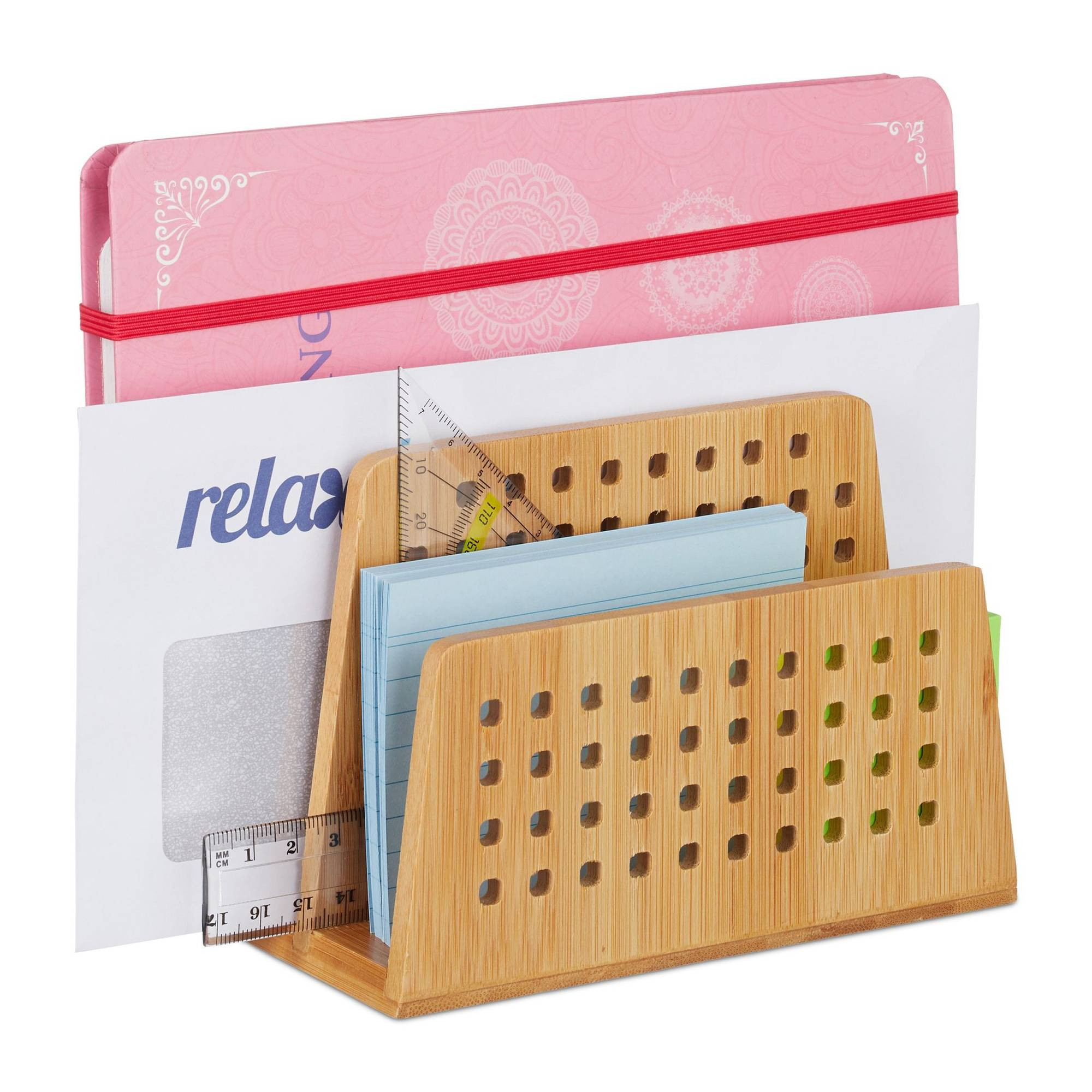 Porte-documents en bambou 2 compartiments