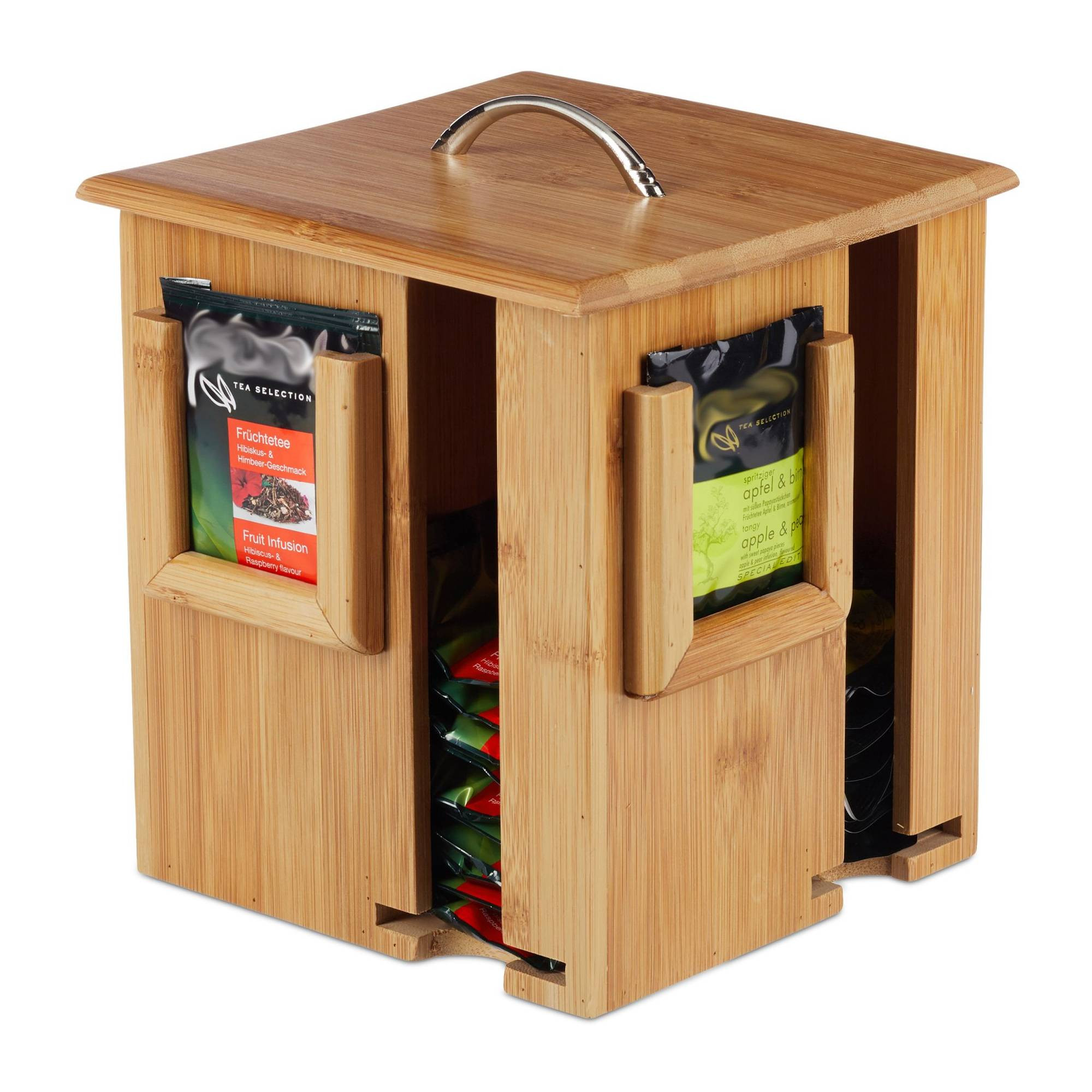 Drehbare Teebox aus Bambus