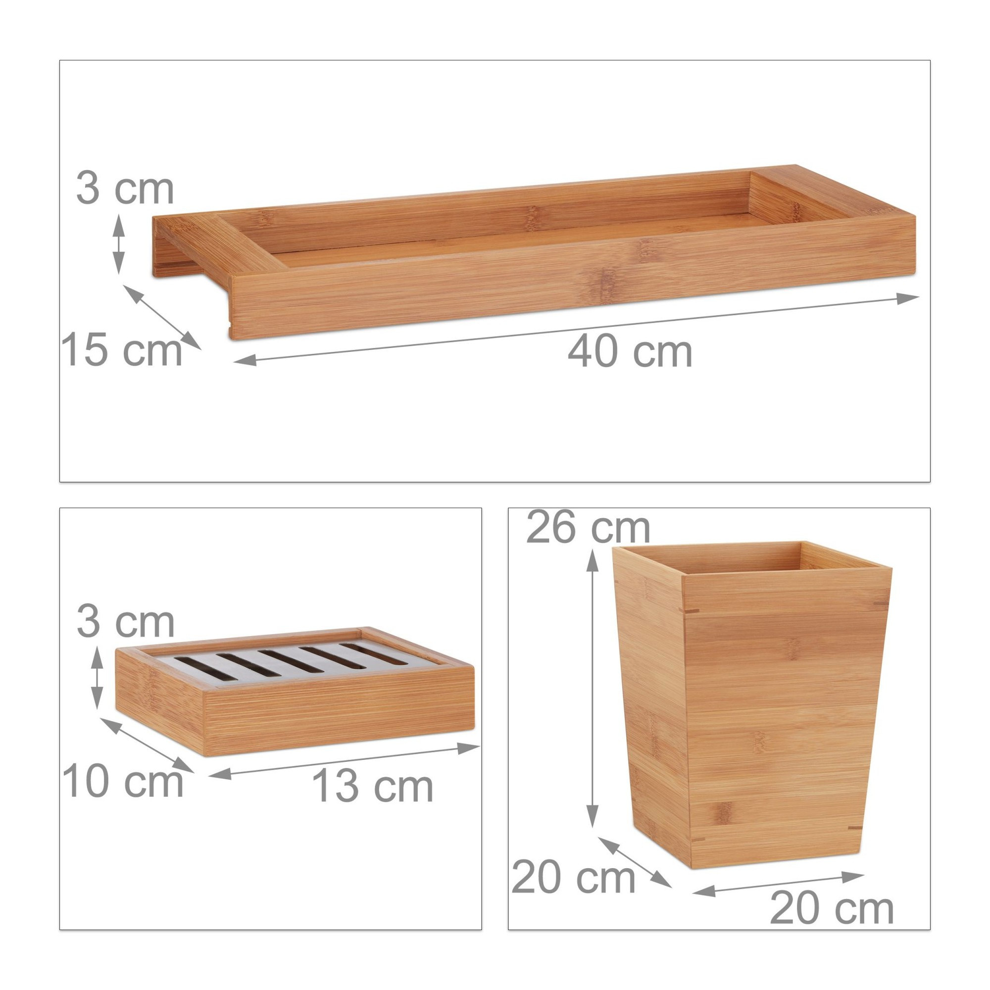 Conjunto de banheiro bambu 6 peças