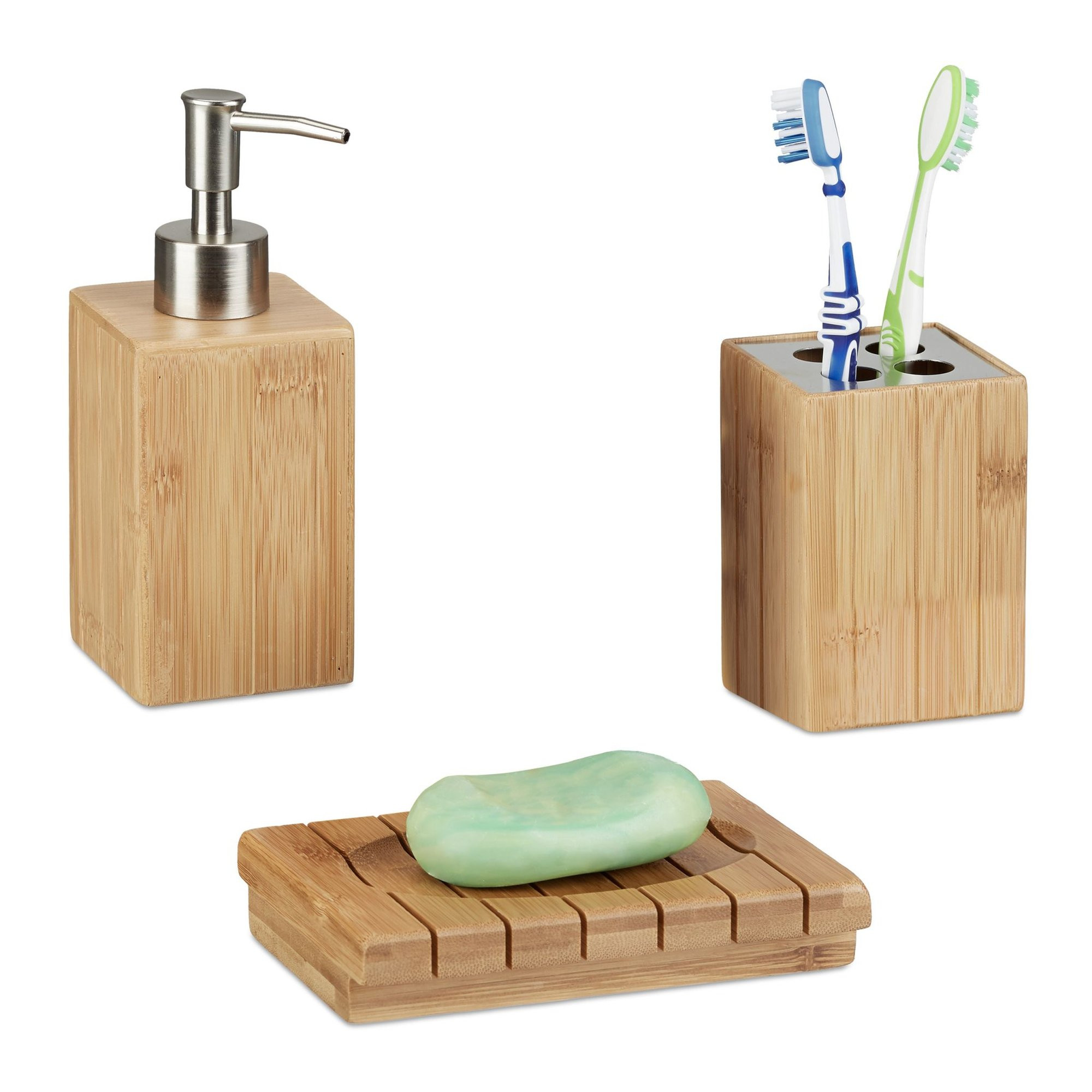 Badkameraccessoires Bamboe Set van 3
