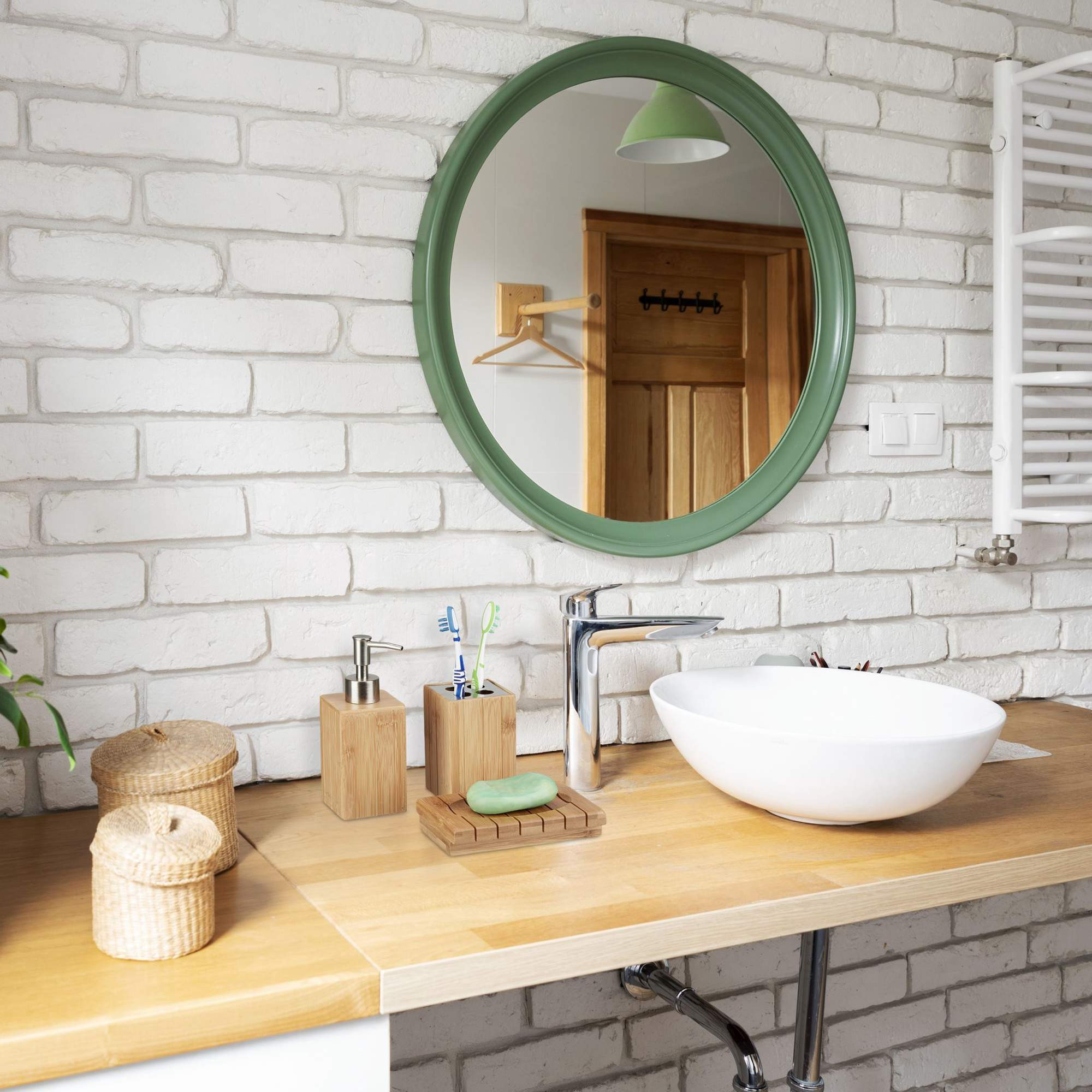 Accesorios de baño Bambú Set de 3