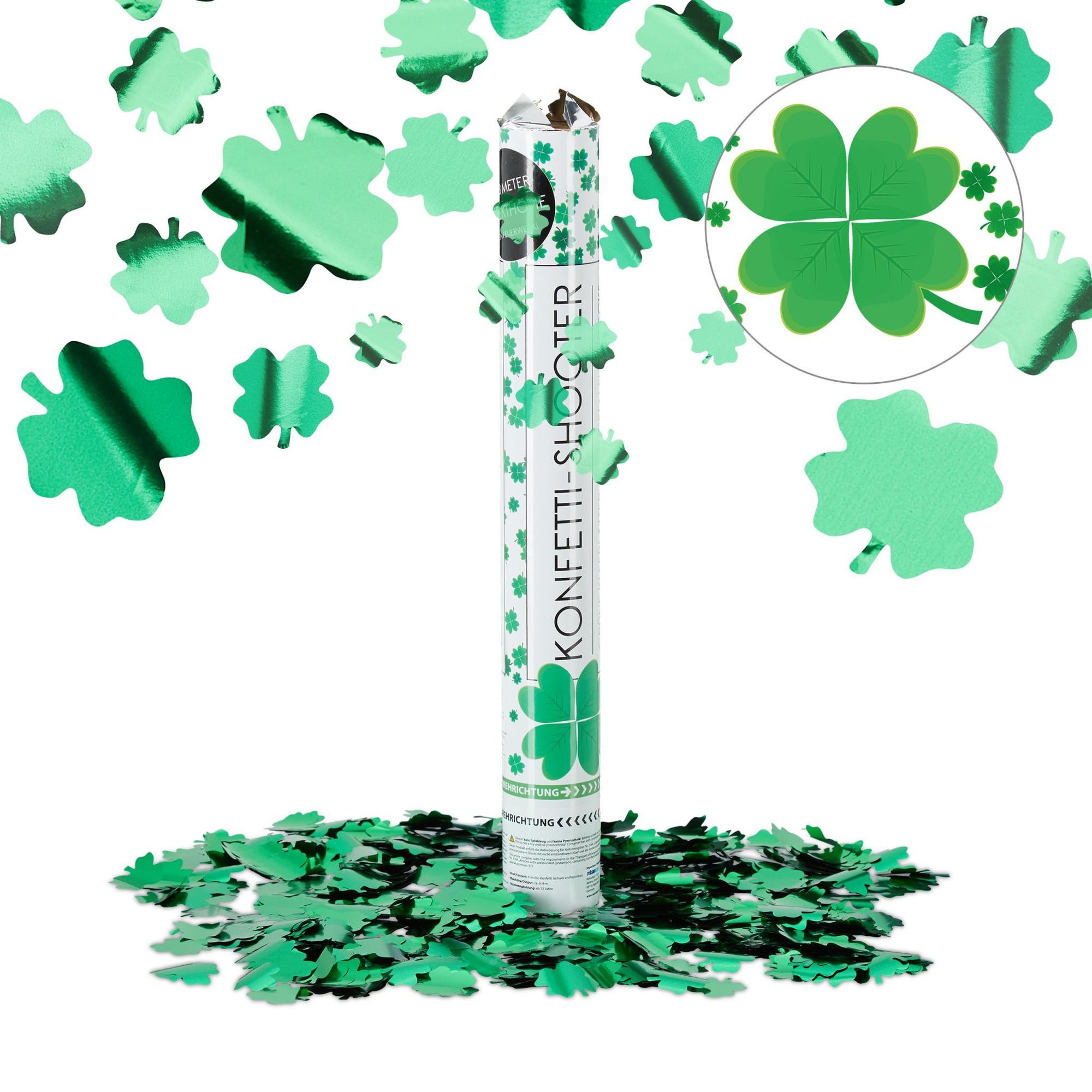 Four-leaf clover confetti cannon