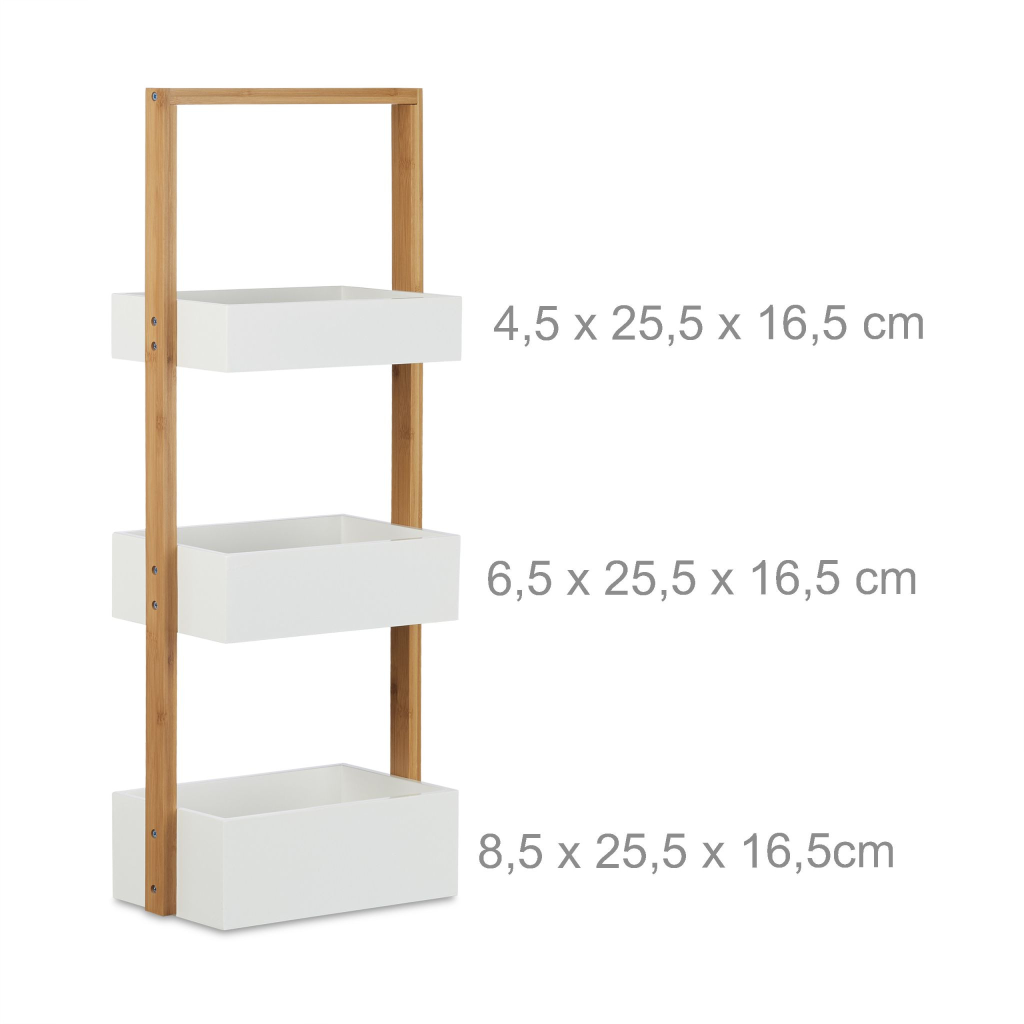 Badkamerplank met drie compartimenten