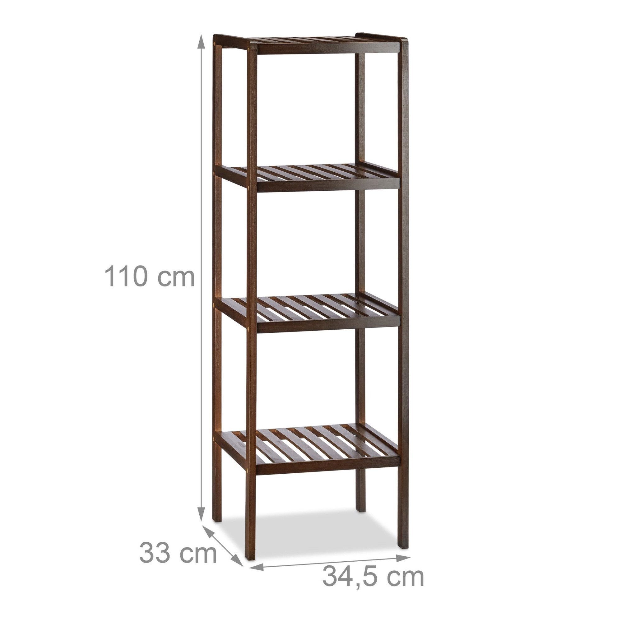 Bathroom shelf bamboo dark brown