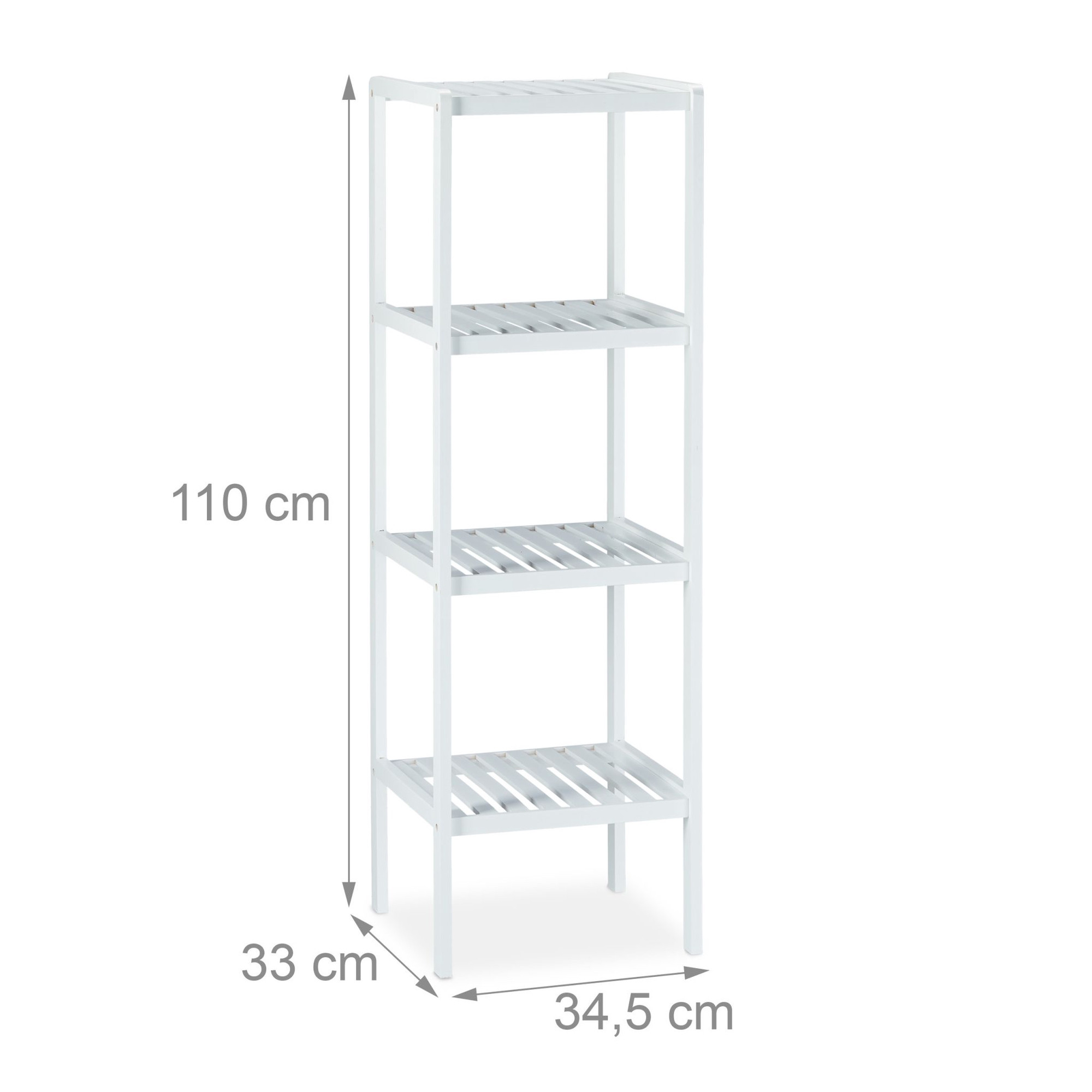Bathroom shelf bamboo white