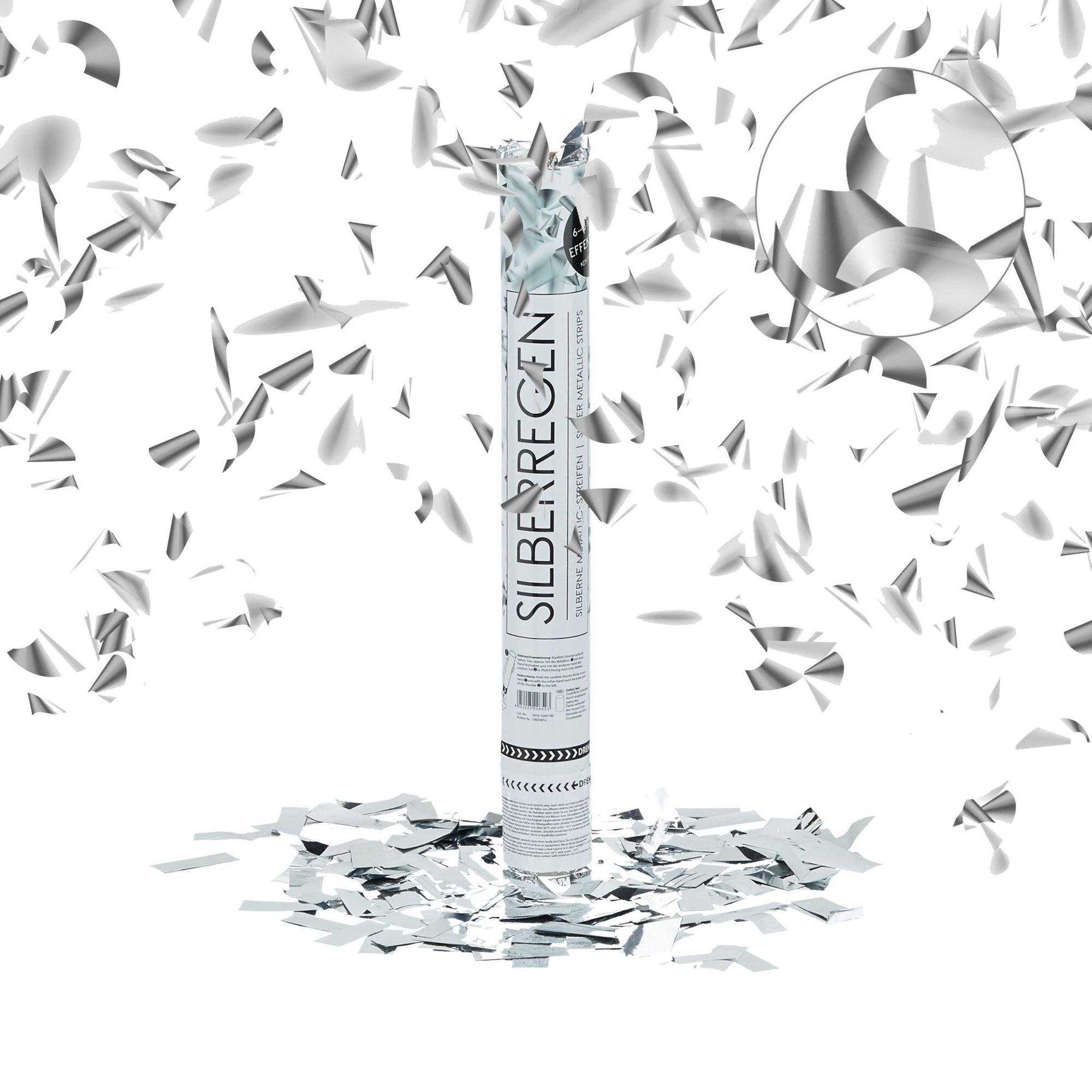 Confetti cannon 40 cm silver