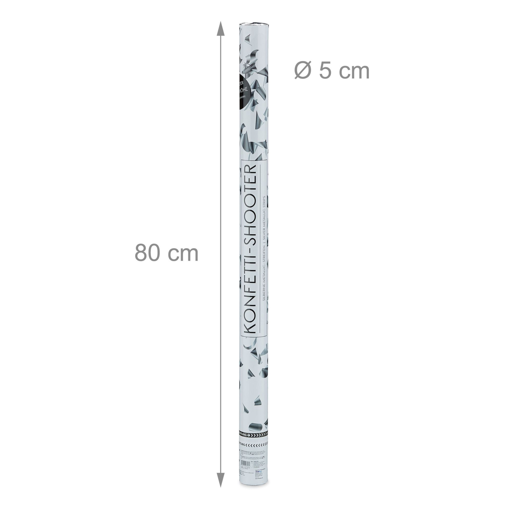 Confetti cannon 80 cm silver