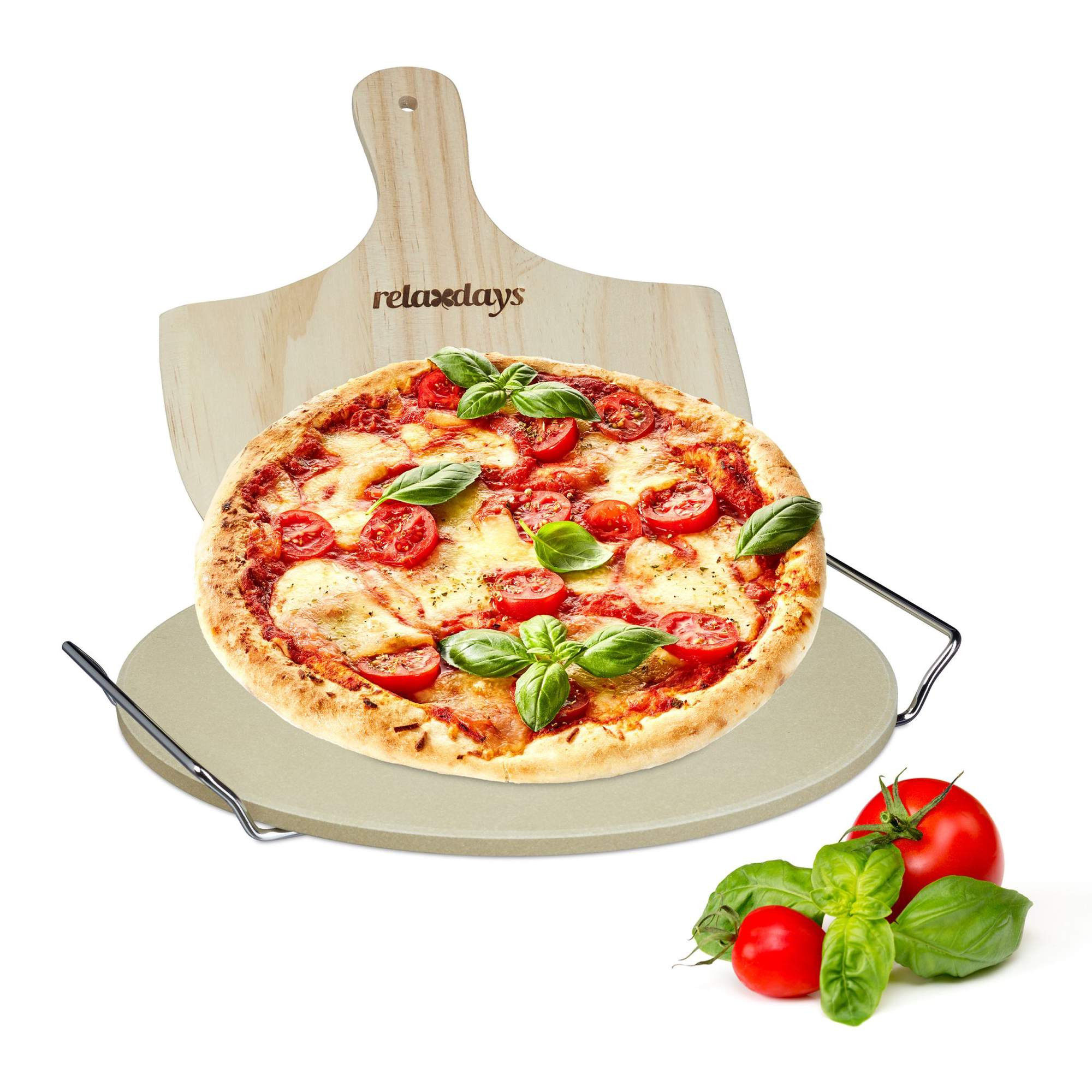 Runder Pizzastein im Set