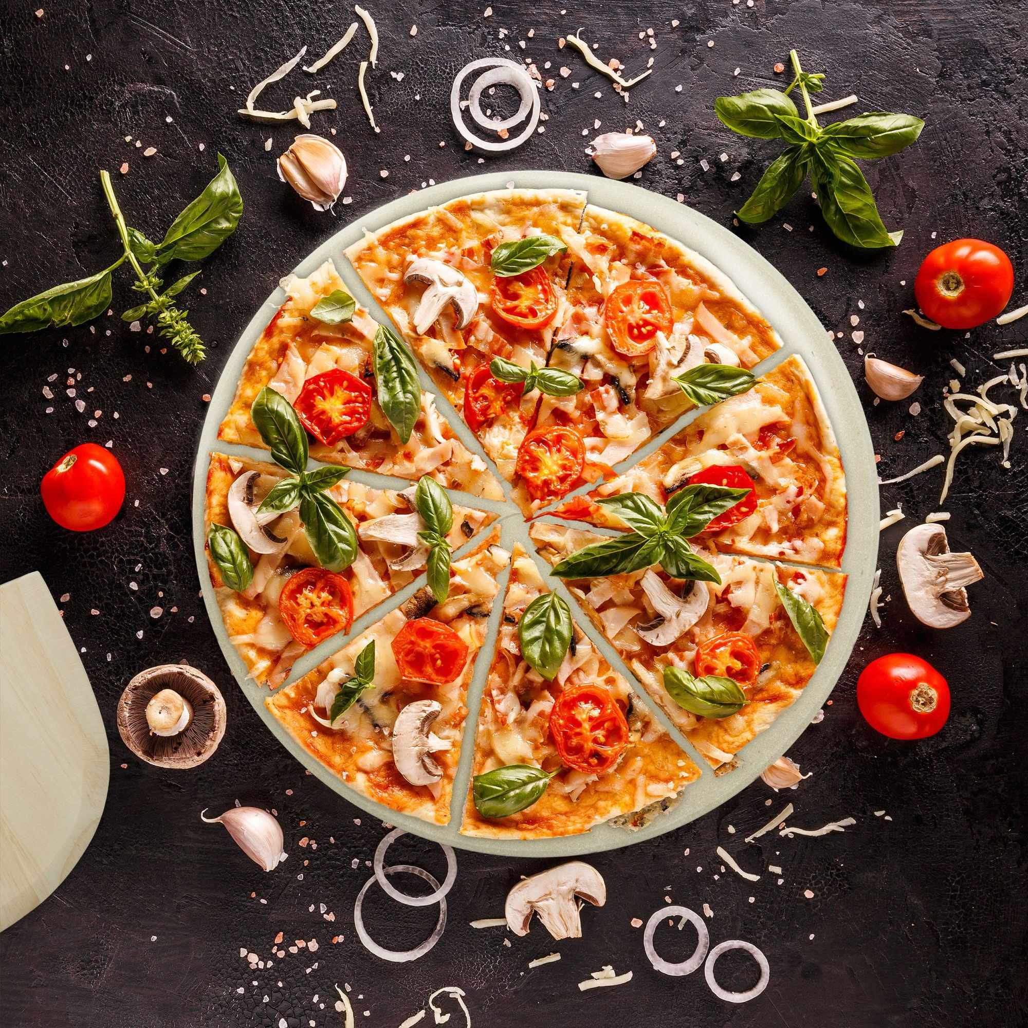 Runder Pizzastein im Set