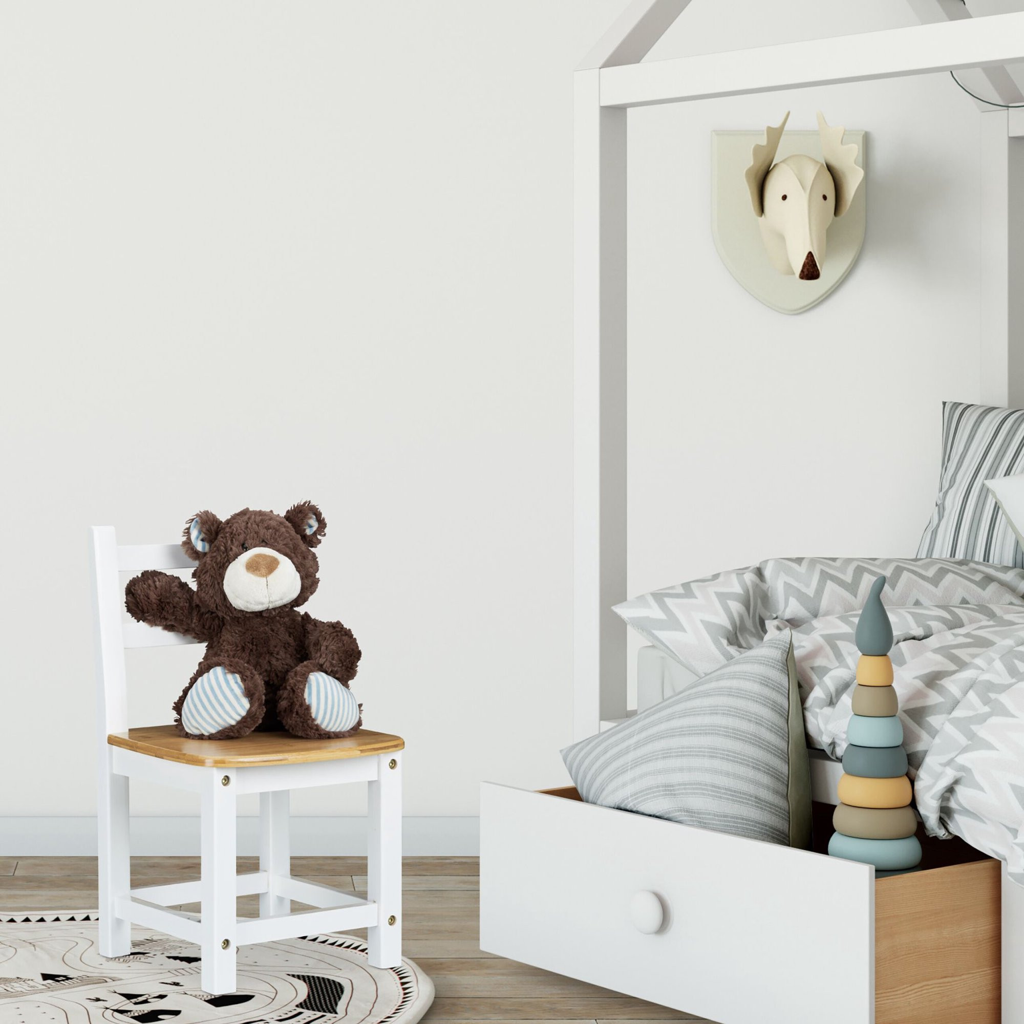 Kinderstoel RUSTICO wit