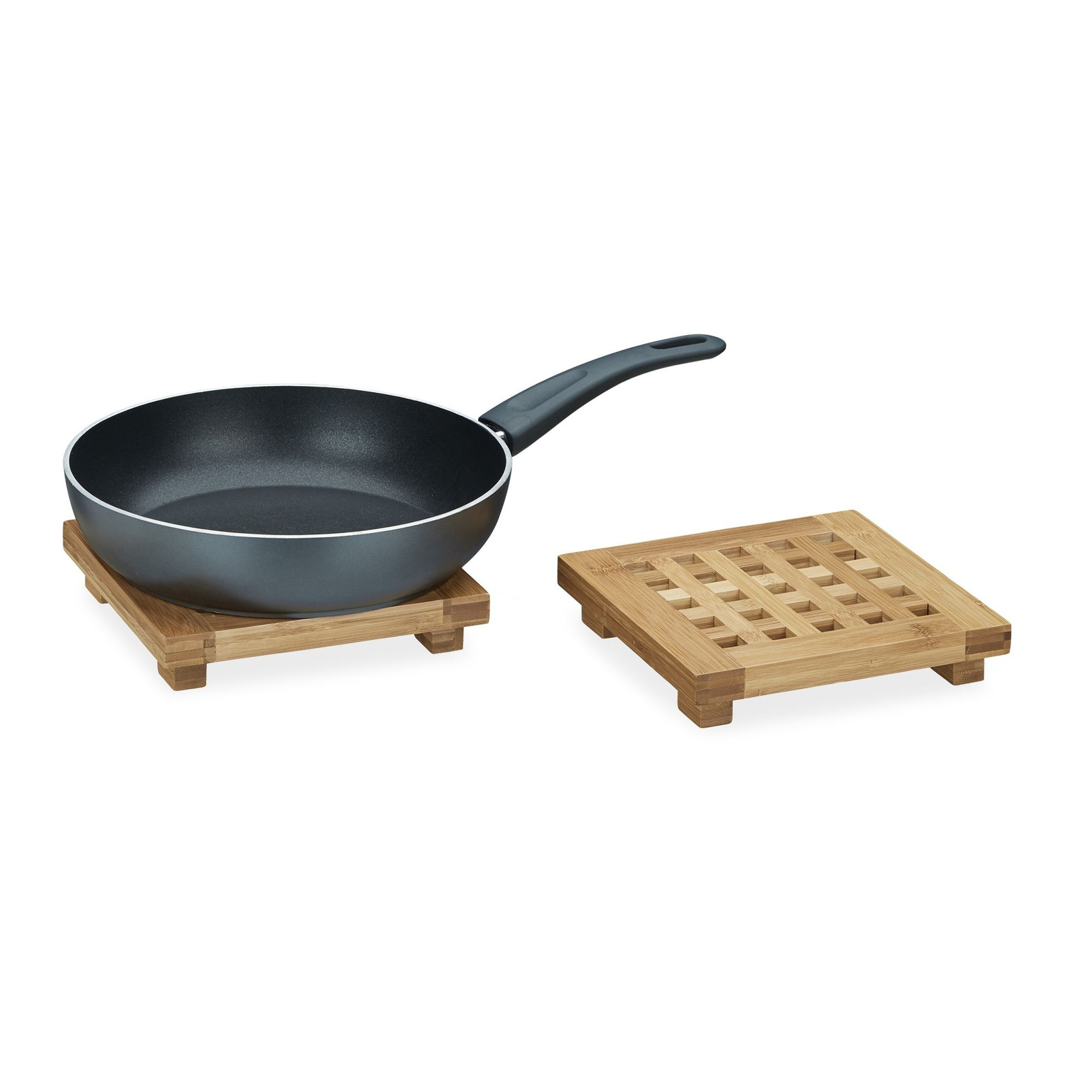 Conjunto de 2 bases para panelas de bambu