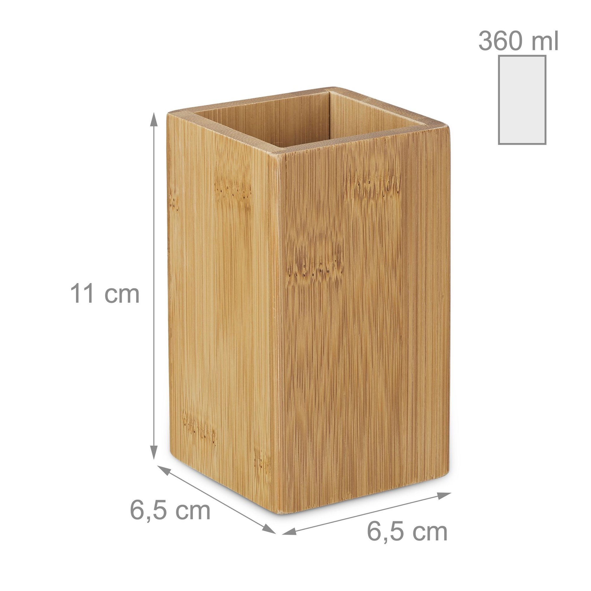 Caneca para escova de dentes em bambu