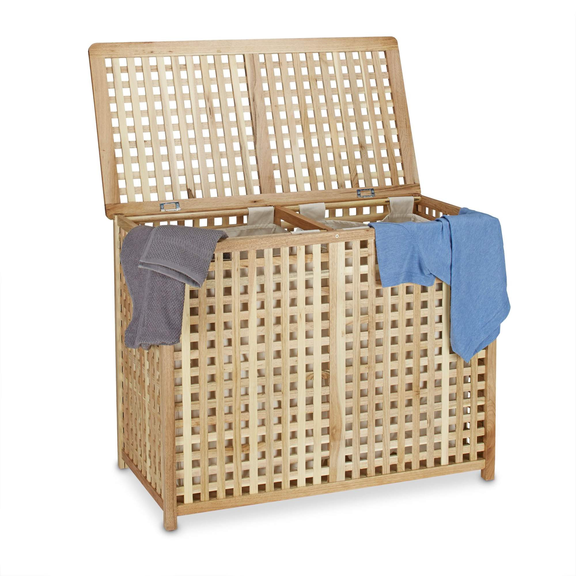 Panier à linge Duo noyer