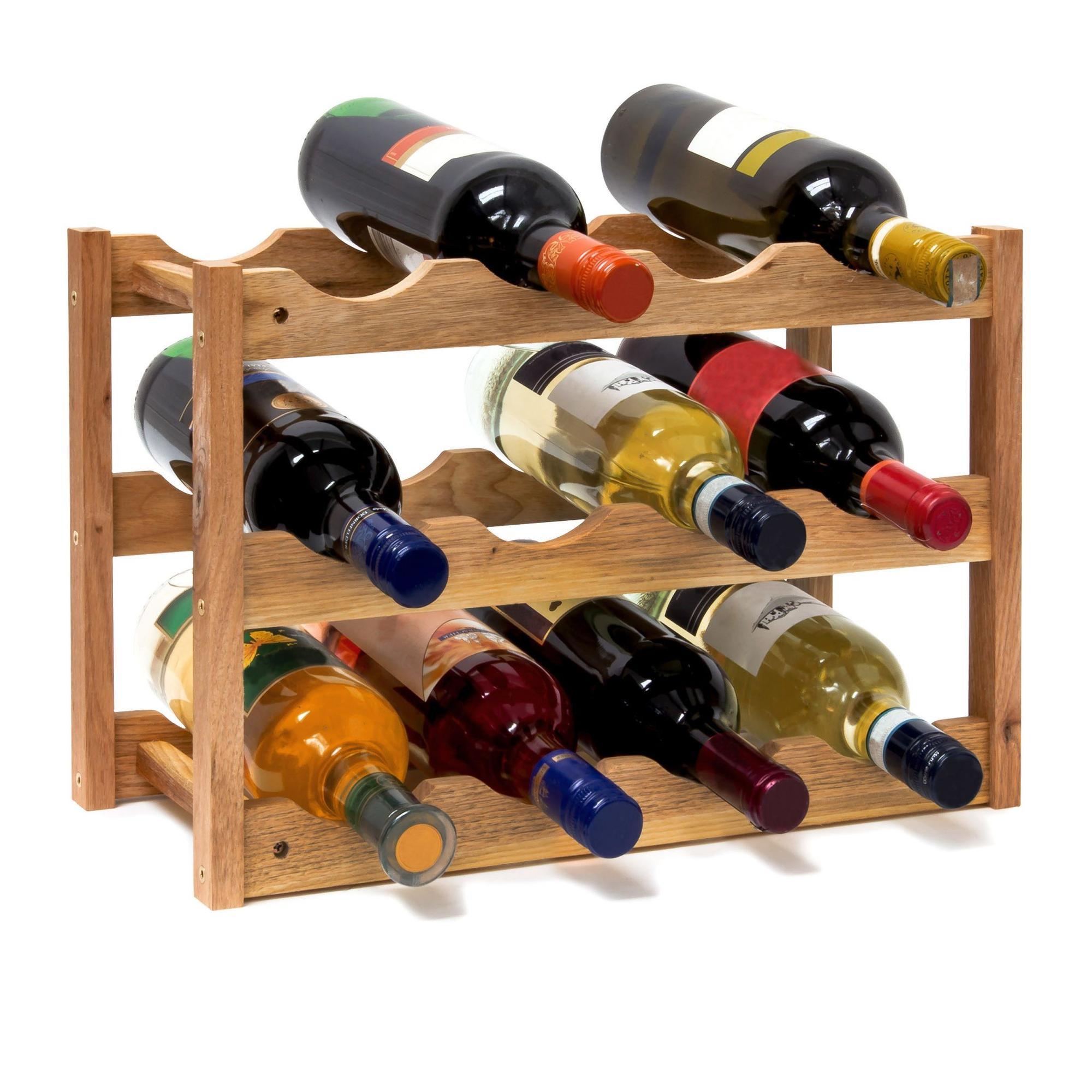 Small wine rack in walnut