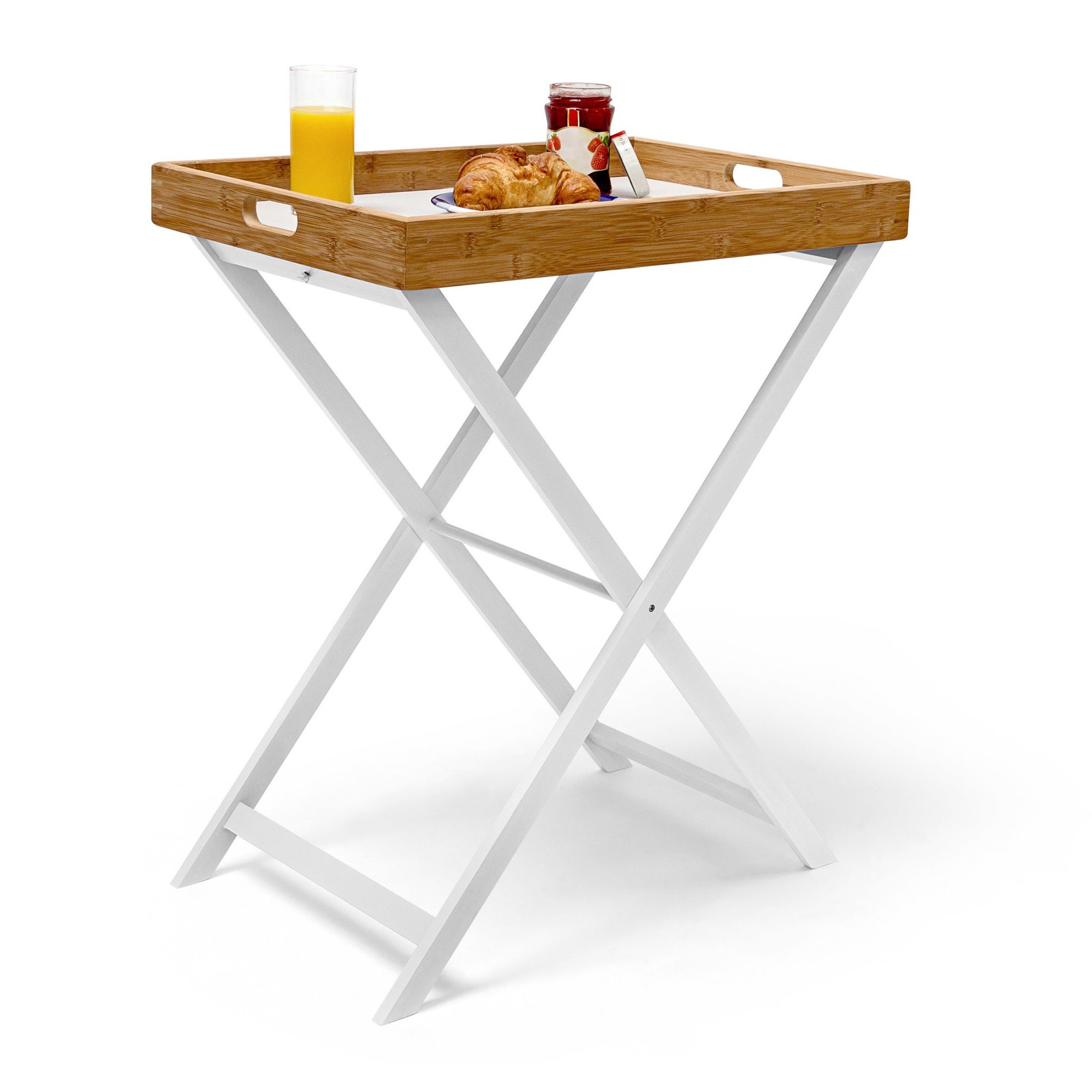 Bandeja mesa madeira e bambu 72 cm