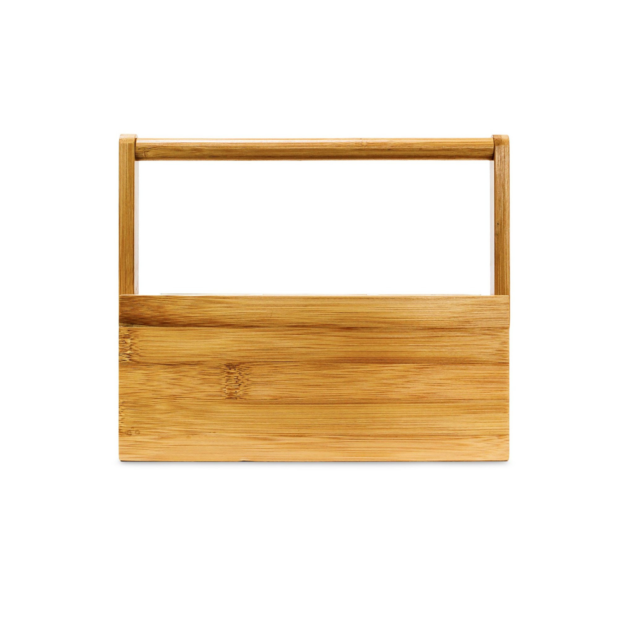 Small bamboo storage with carrying handle