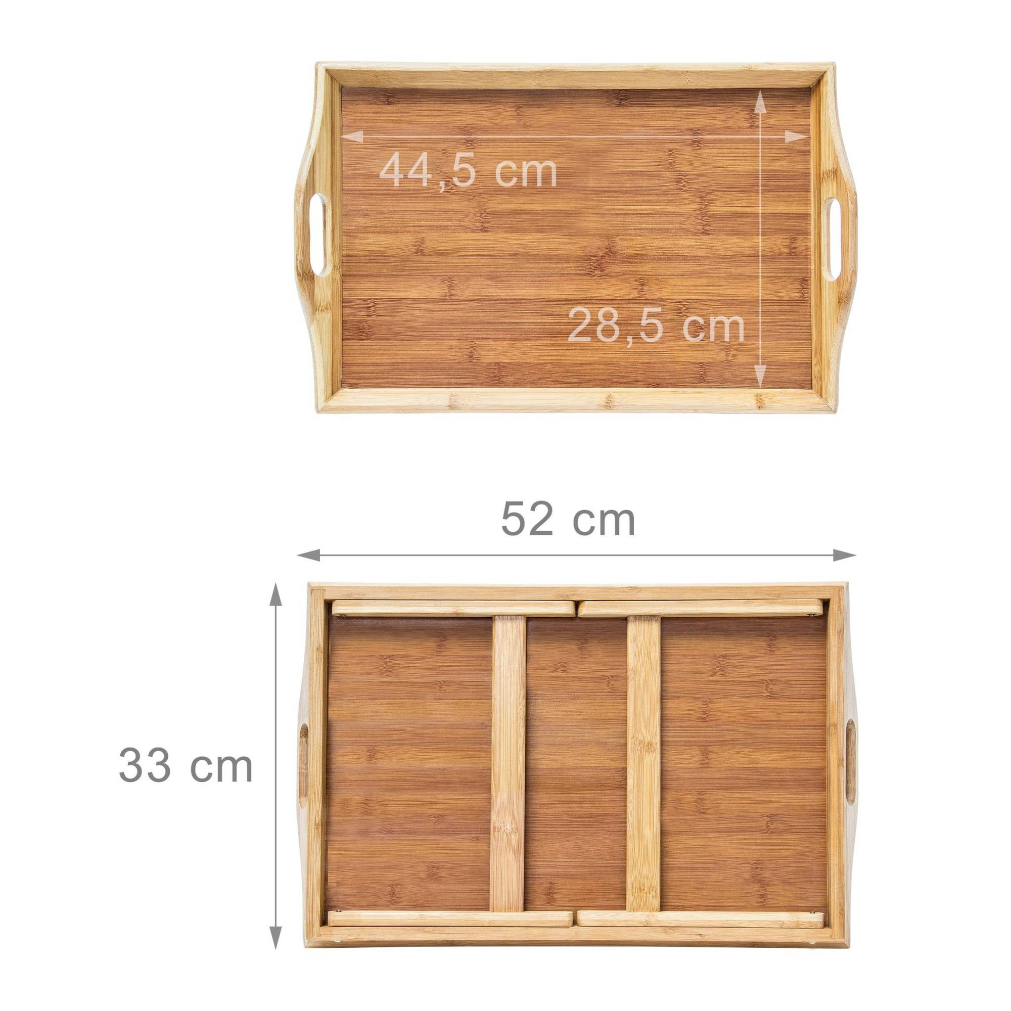 Bandeja de cama em bambu lacado