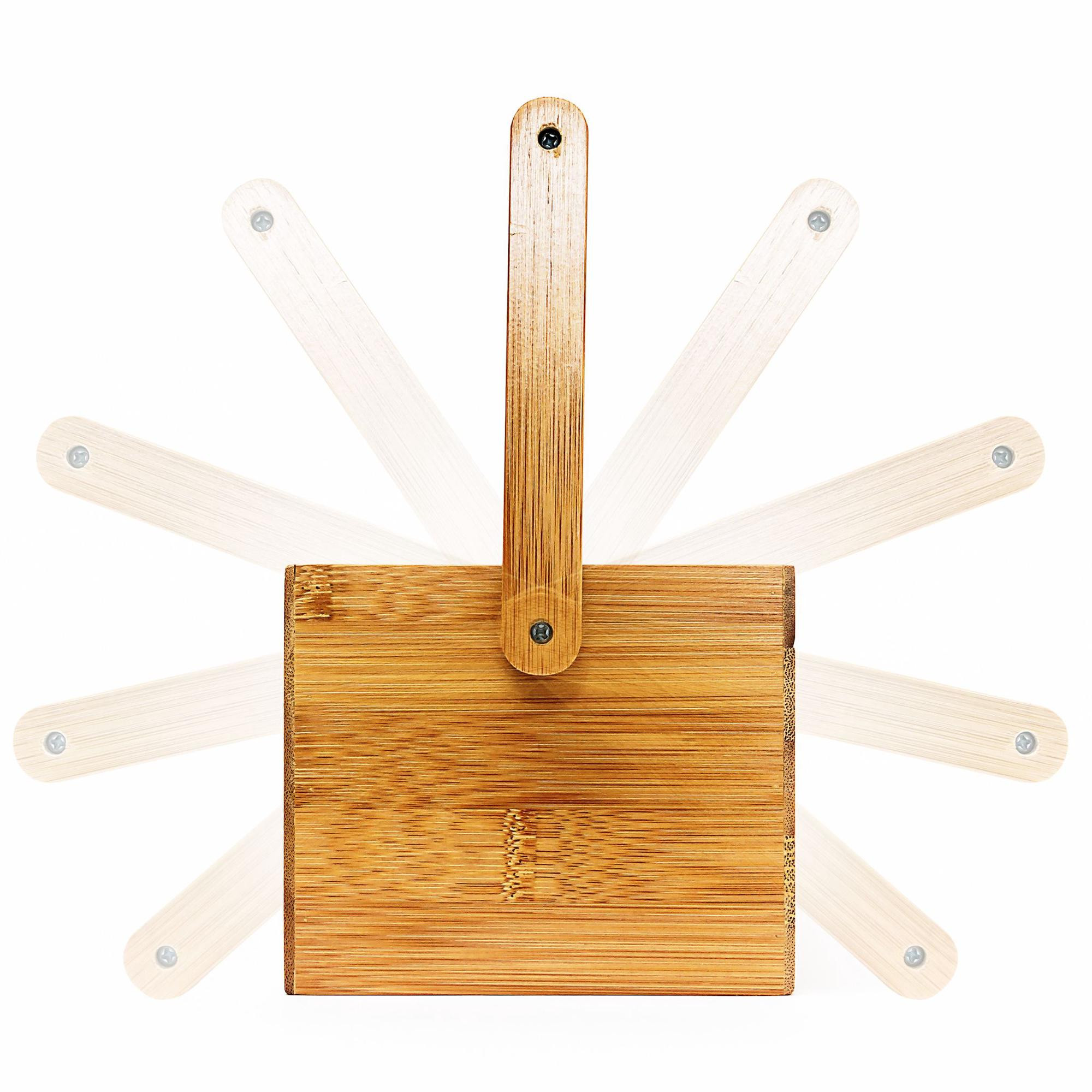 Small bamboo storage with carrying handle