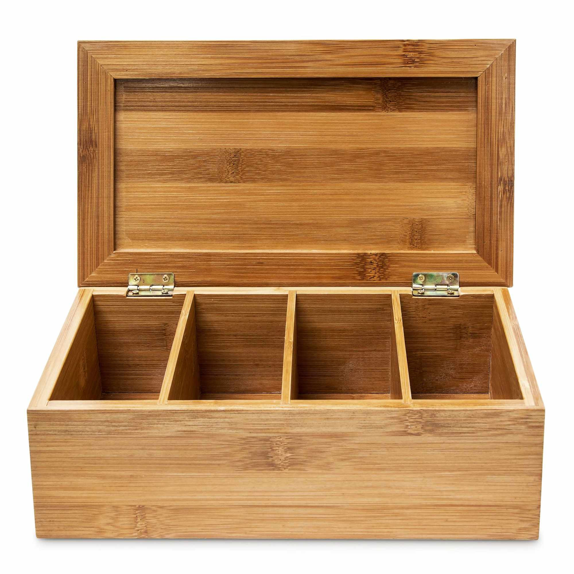 Tea box in bamboo with 4 compartments
