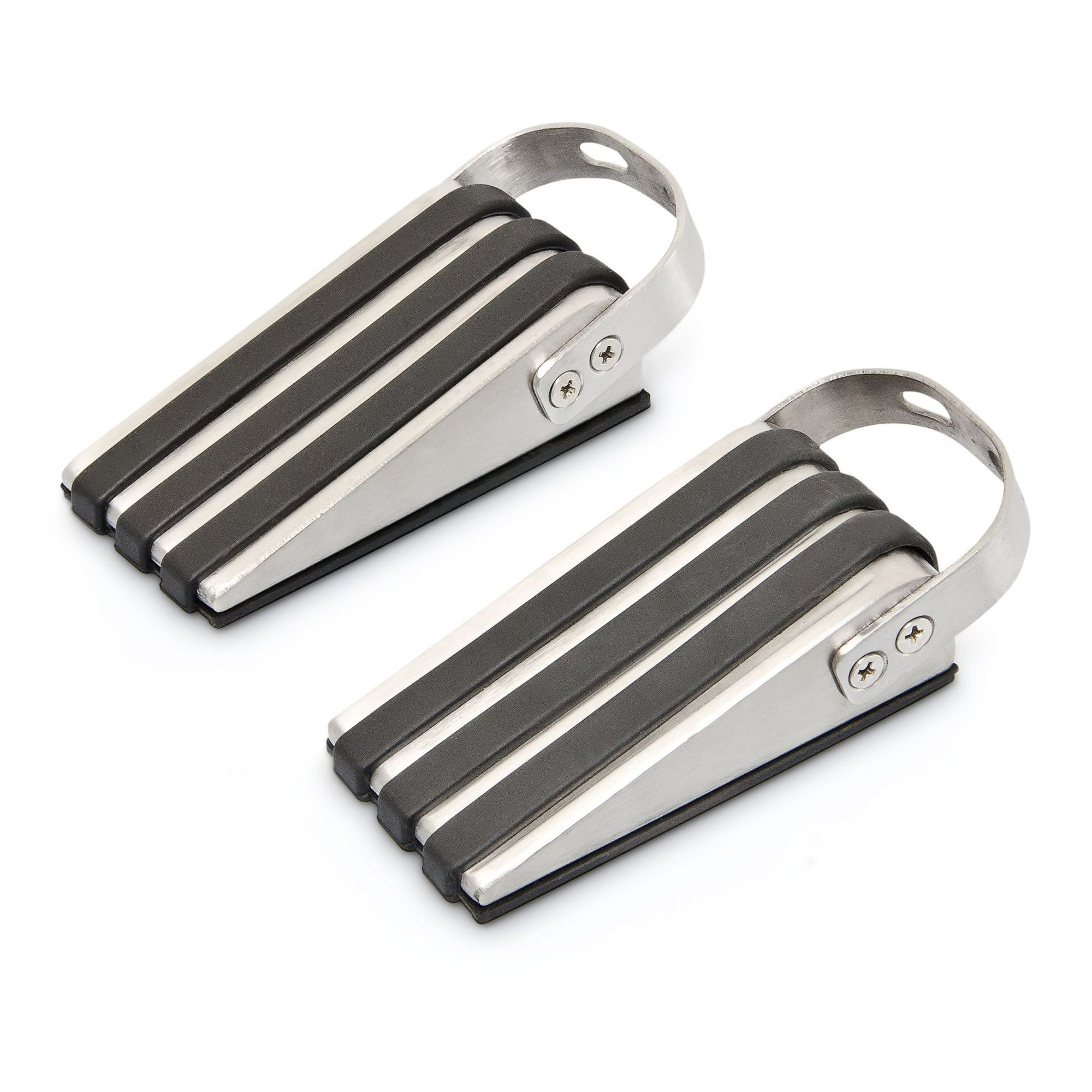 Deurstopper RVS set van 2 met rubber bekleed