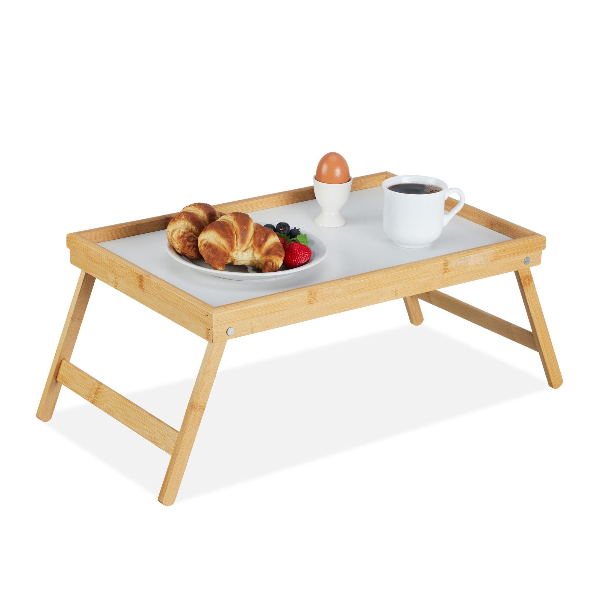 Bedblad in wit en bamboe