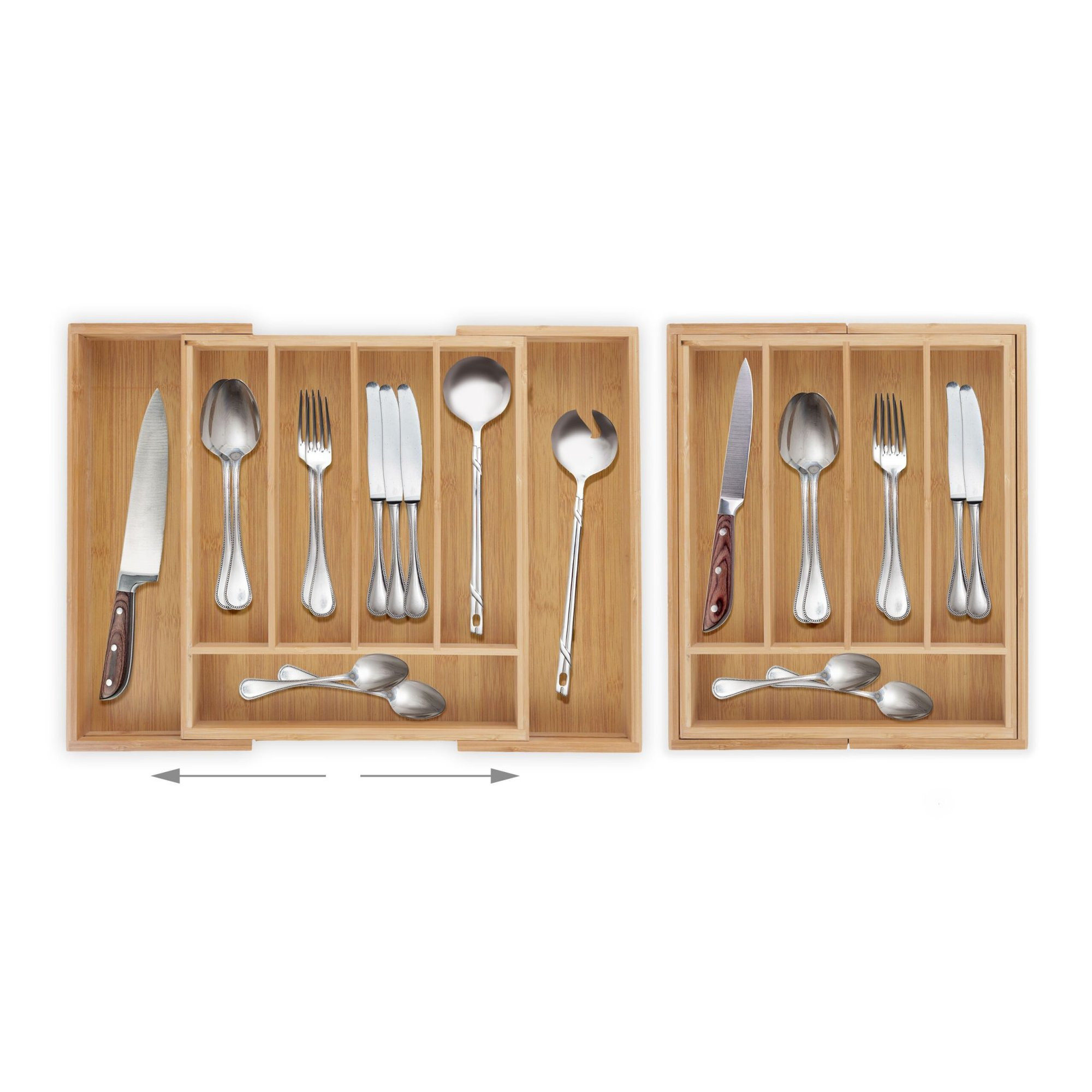 Boîte à couverts en bambou extensible