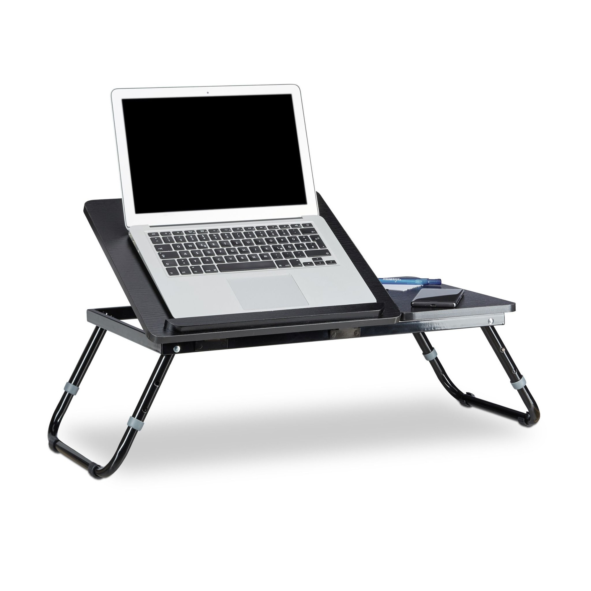 Stolík na notebook k posteli čierny