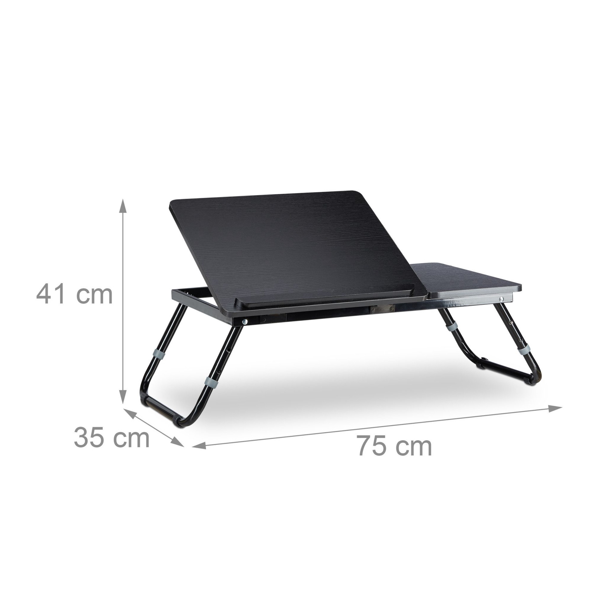 Stolík na notebook k posteli čierny