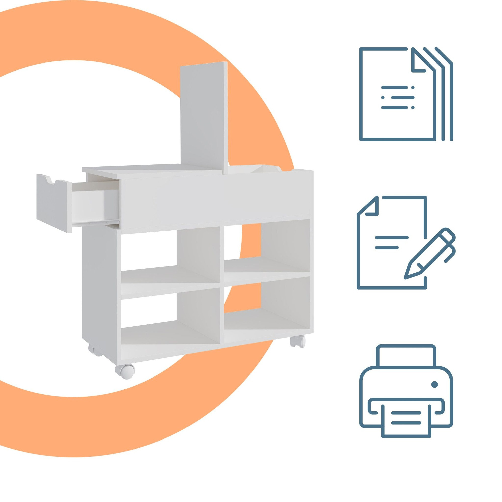 Mobile archivio con ruote, compatto per ufficio