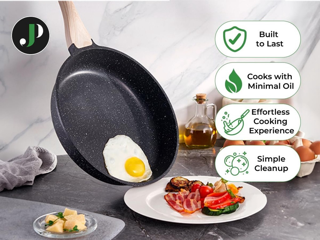 11-Piece Granite Cookware Set, Removable Handles