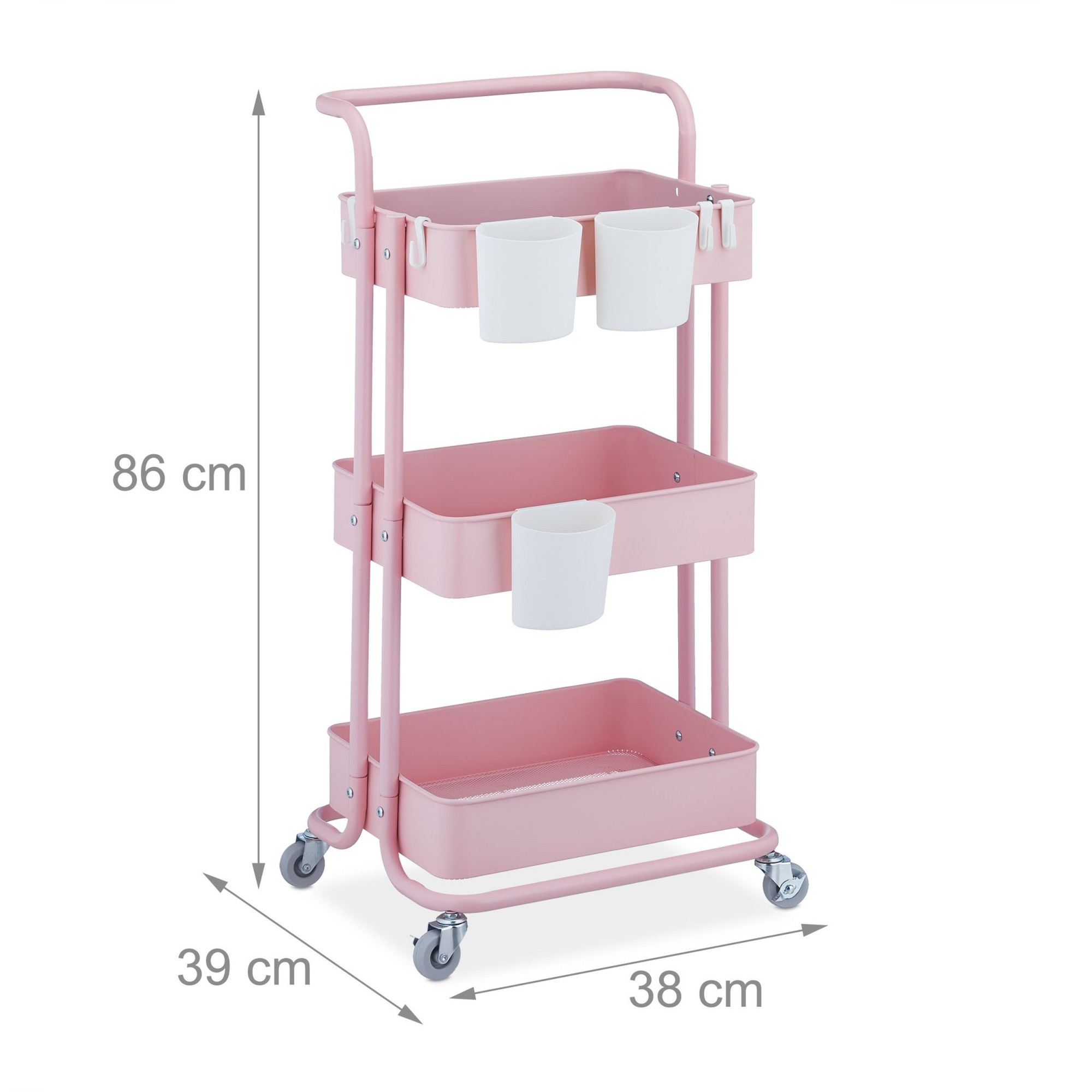 Trolley with 3 shelves