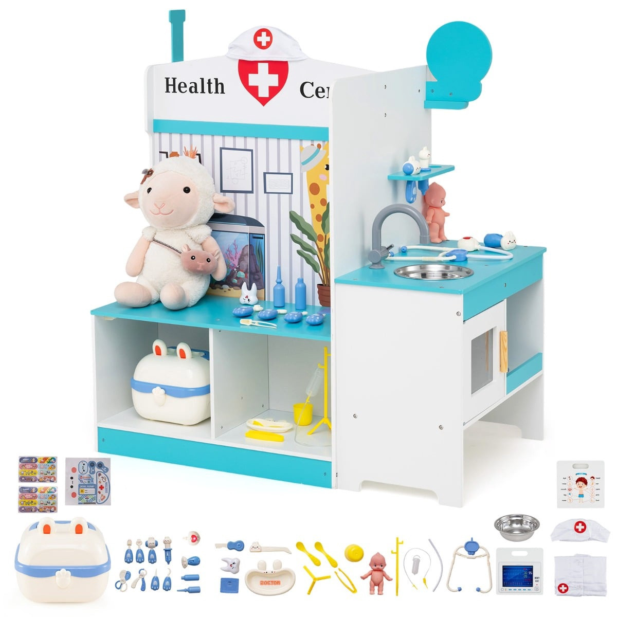 Set da gioco per bambini Dottore con 27 accessori, blu