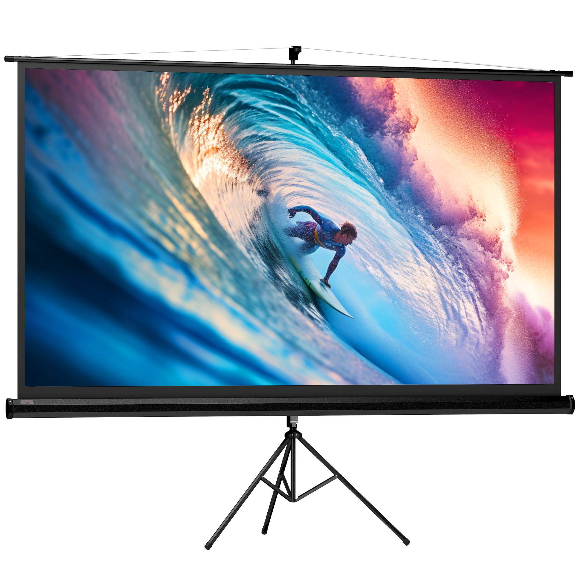 Tela de projeção com suporte, 100 polegadas, 16:9 HD 4K
